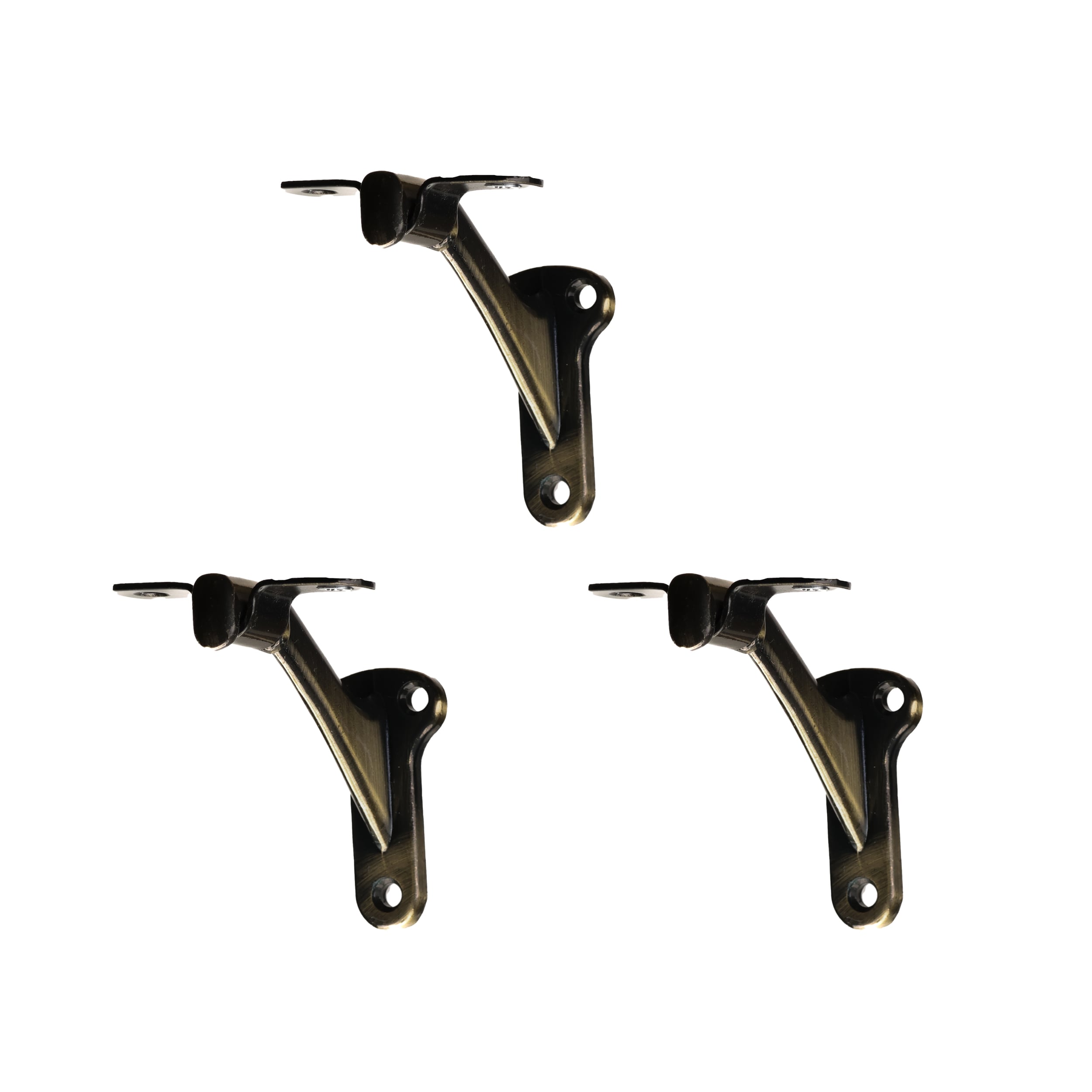 RELIABILT WG3002HDAB 2.375-Inches x 3-Inches Antique Brass (3-Pack) Finished Zinc alloy Handrail bracket