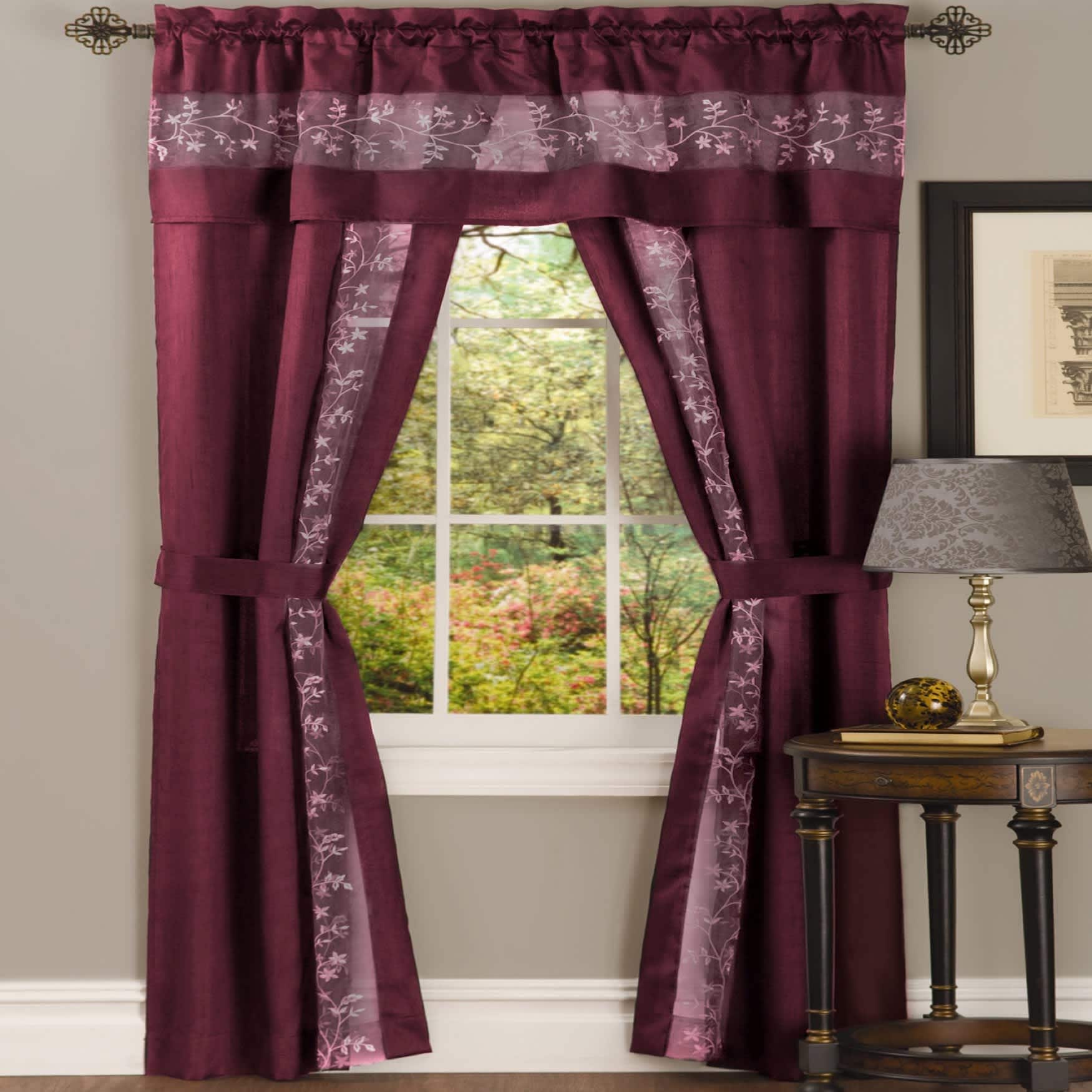 BrylaneHome 197380281416 Fairfield 5 Piece Window Set