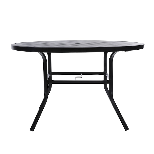 Pelham Bay Round Outdoor Dining Table, Round Metal Tables Patio
