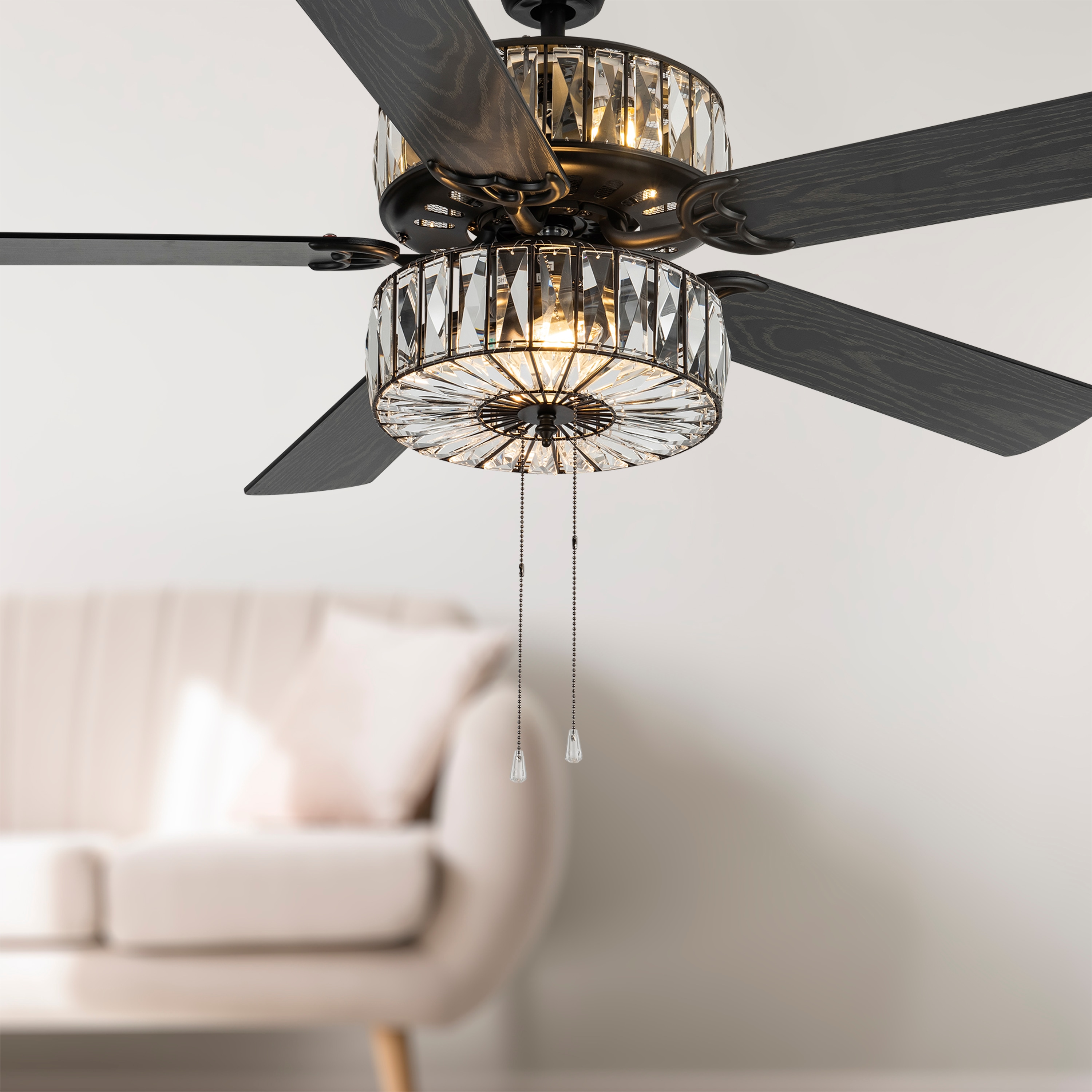 River of Goods 52-in Antique Bronze Indoor Downrod or Flush Mount Ceiling  Fan with Light (5-Blade) in the Ceiling Fans department at