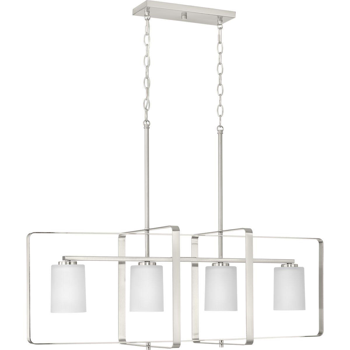 League 42'' Brushed Nickel Modern Farmhouse Chandelier with Etched Glass