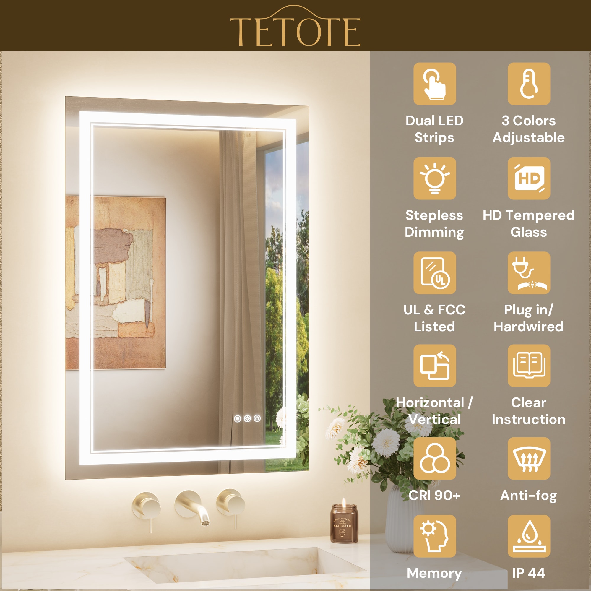 TETOTE LSC-TE-5536-B35 Framed-Bath-Mirrors - View #4
