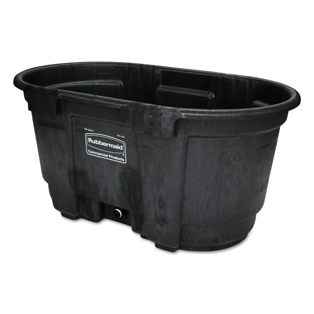 Rubbermaid Commercial Products 150-Gallons Black Polyresin Stock Tank at
