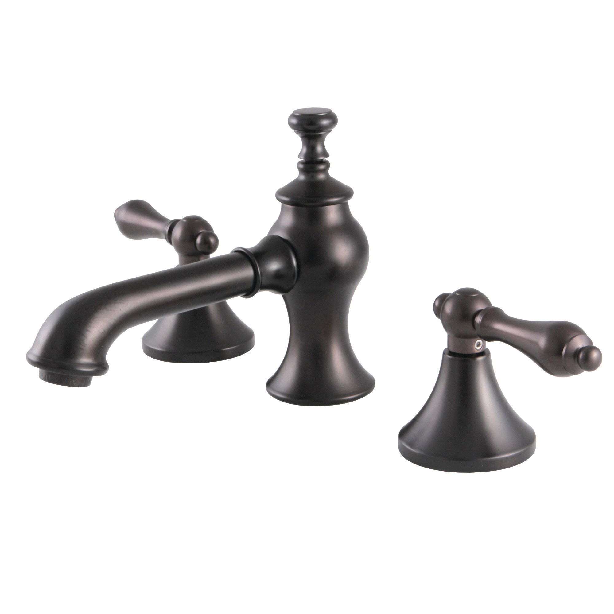 Kingston Brass WLKC7065AL Vintage Oil-rubbed bronze Widespread 2-handle Low-arc Residential Handle Bathroom Sink Faucet with Drain