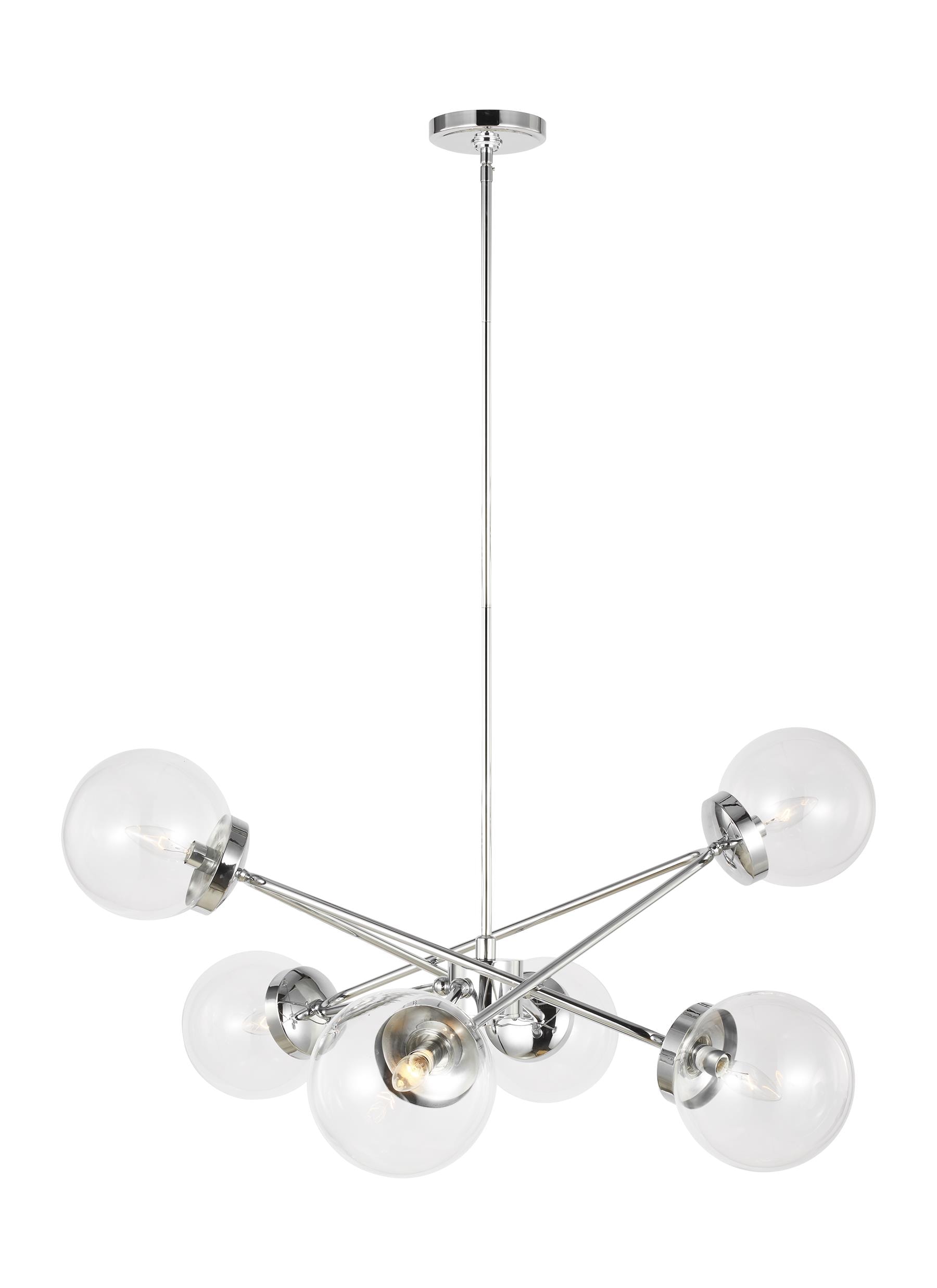 Generation Lighting 3182706EN-05 Tierney 6 -Light Chrome Modern/contemporary For Use in Bedrooms, Dining Rooms, Foyers, Kitchens, Living Rooms Chandelier