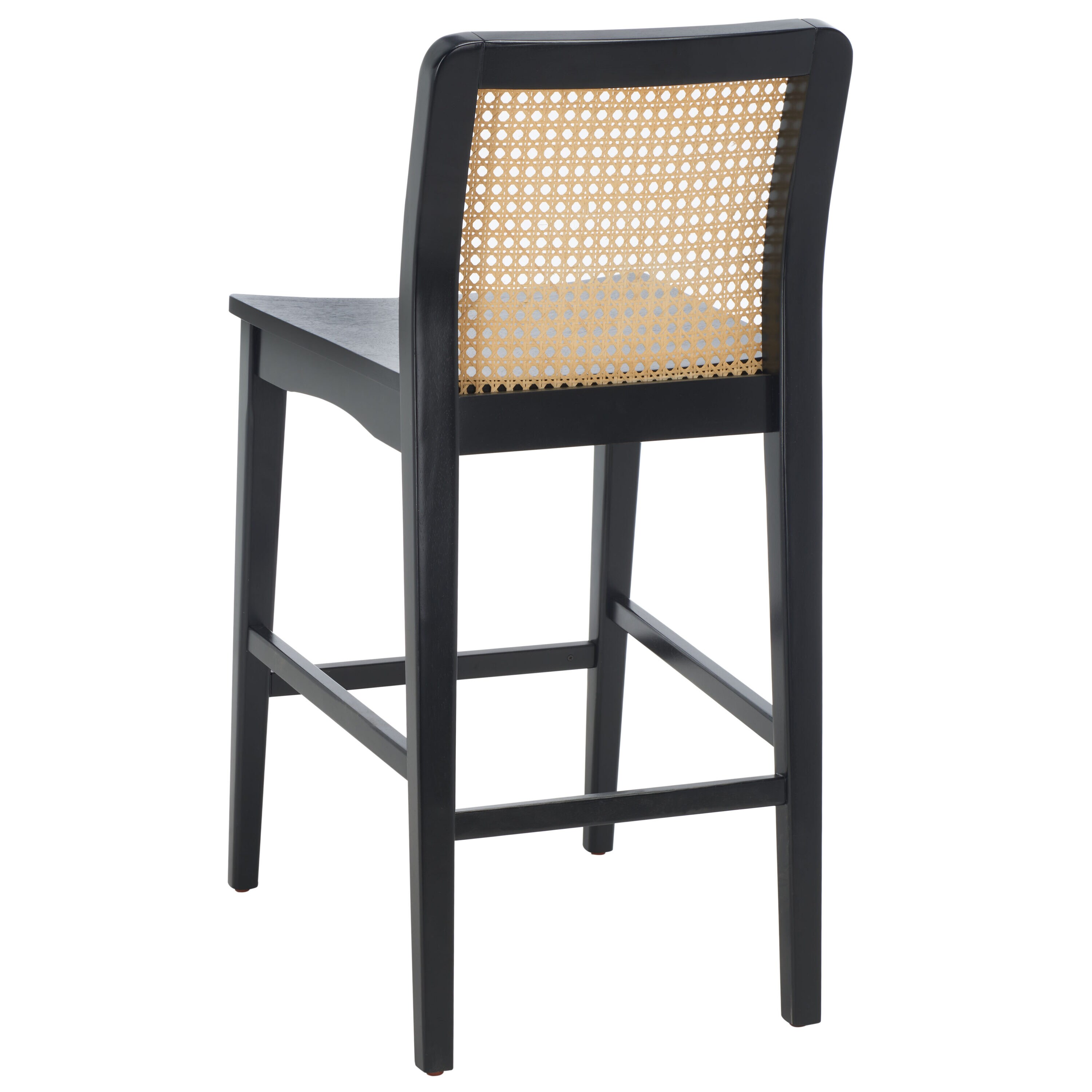Coastal Breeze Black & Natural Rubberwood Barstool Set of 2