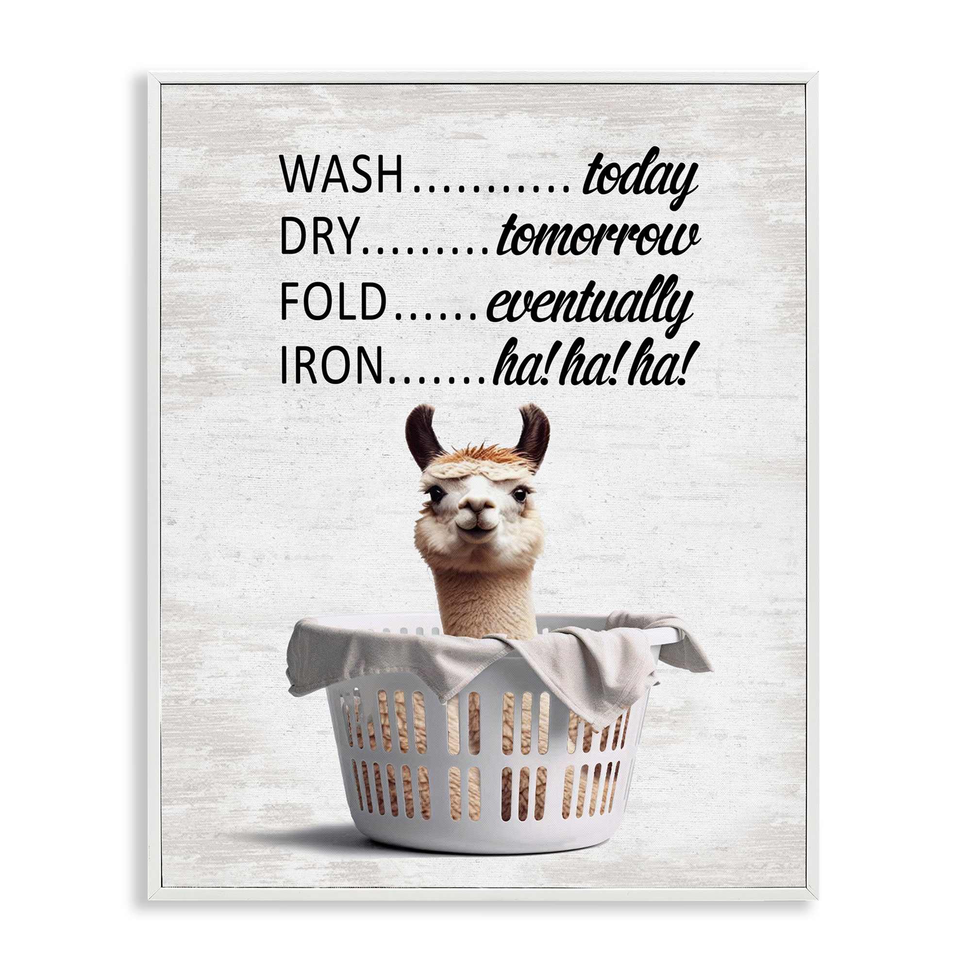 Stupell Industries BS-882-WFR-24X30 Funny Laundry Timing White Framed Giclee Art By Lettered and Lined 24 x 30