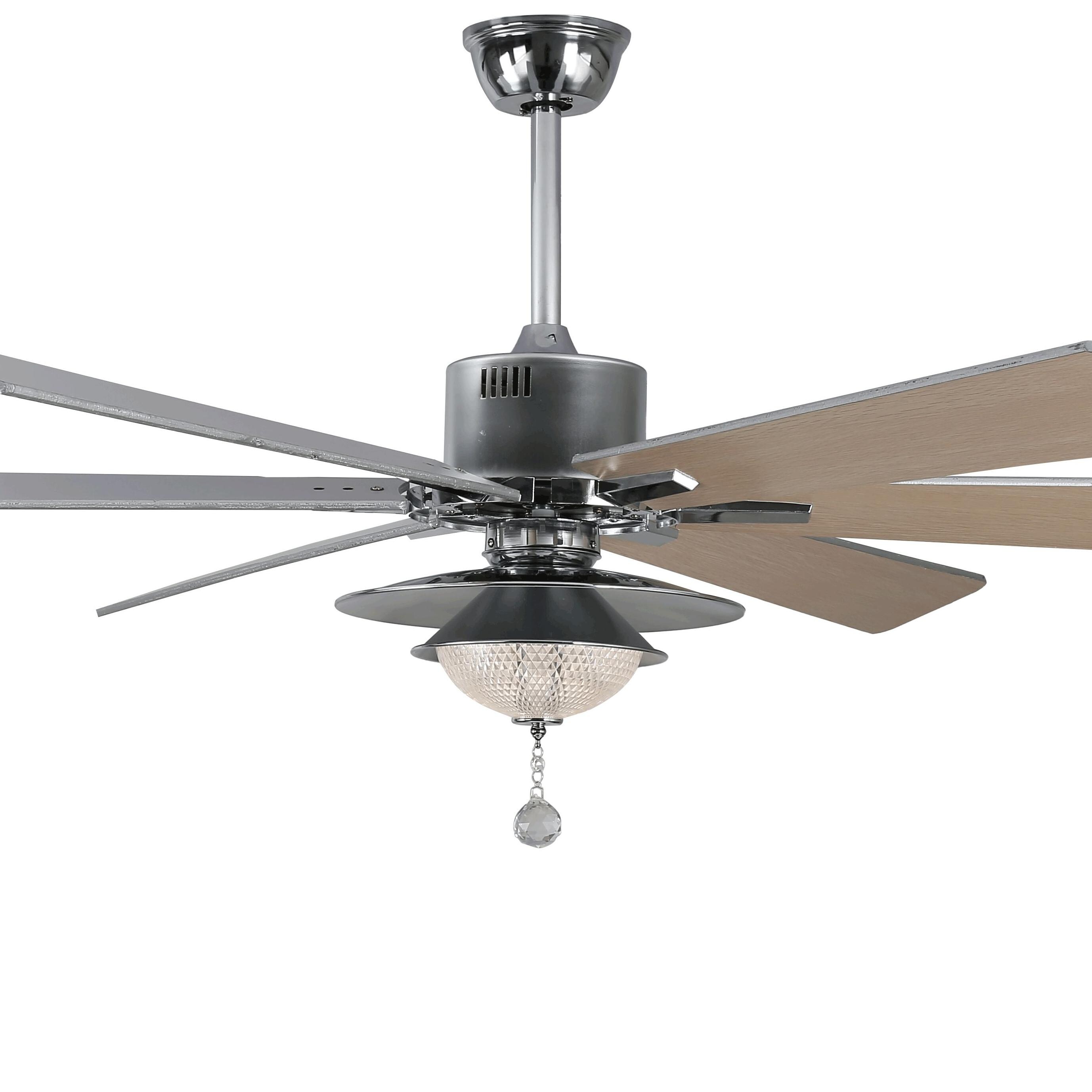Oaks Decor sters 72in Chrome with Polished Blades Colorchanging