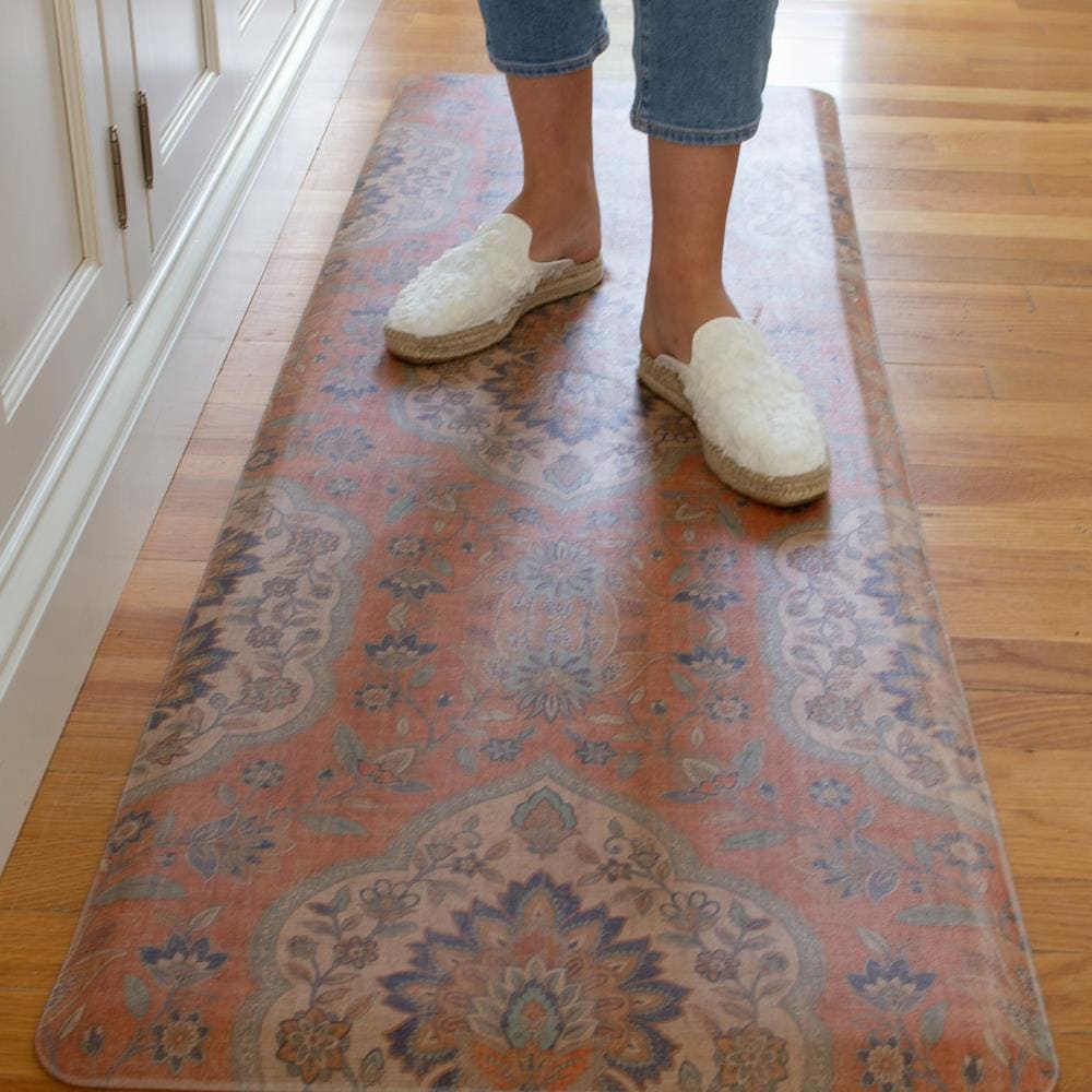 J&V Textiles Cloud Comfort Blue 18 in. x 30 in. Anti-Fatigue Kitchen Mat