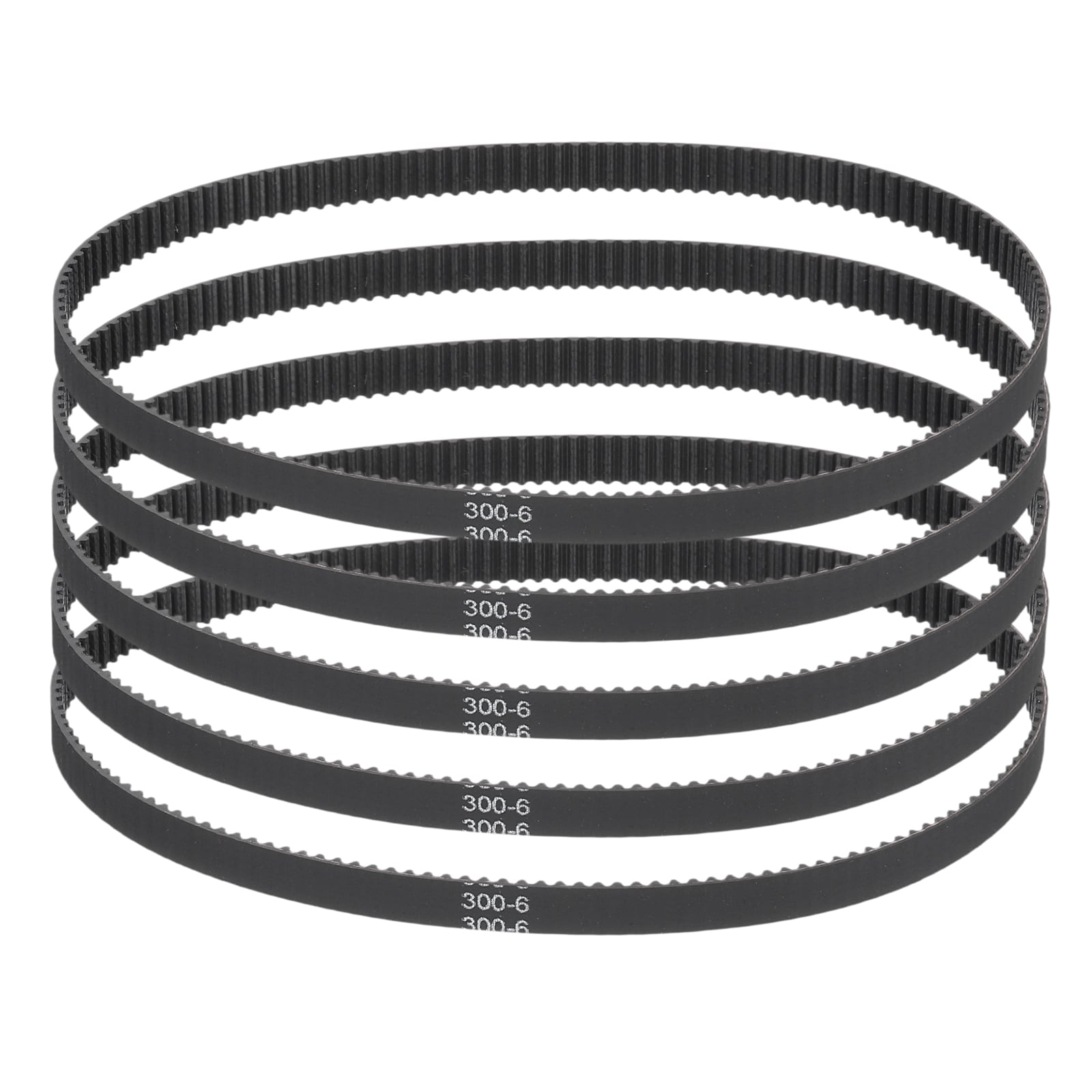 Unique Bargains 5pcs 300mm GT-2 Timing Belt 6mm Width 2mm Pitch 3D Printing GT-2 Timing Belt Closed Loop Rubber Black #S26051200UX2606