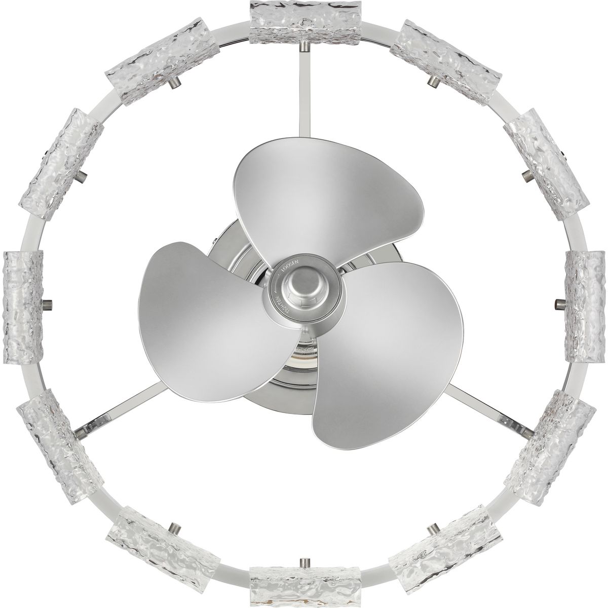 Polished Chrome 20" LED Fandelier with Remote and Glass Accents