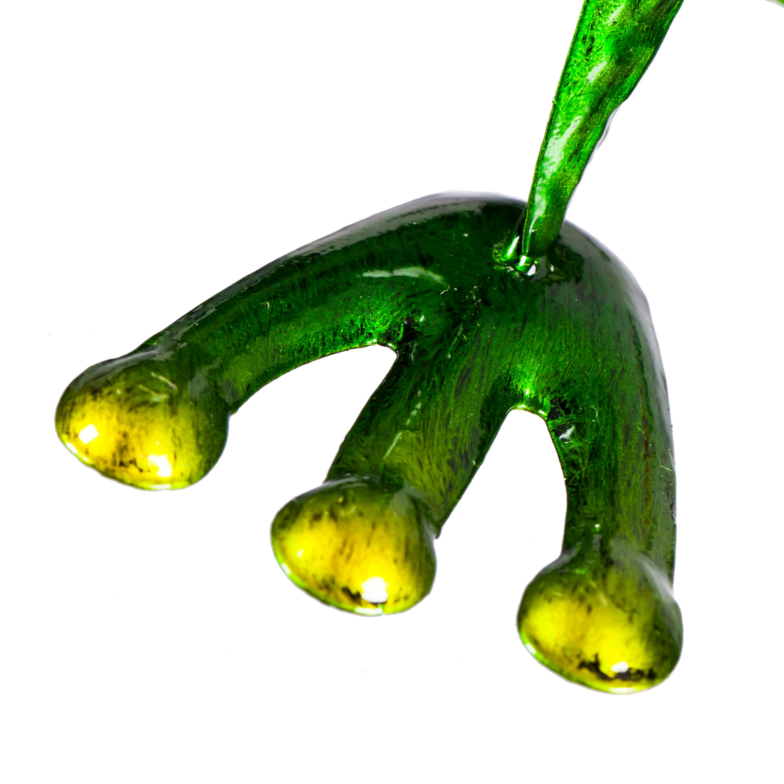 Green Crackled Glass Solar Frog Garden Statuary