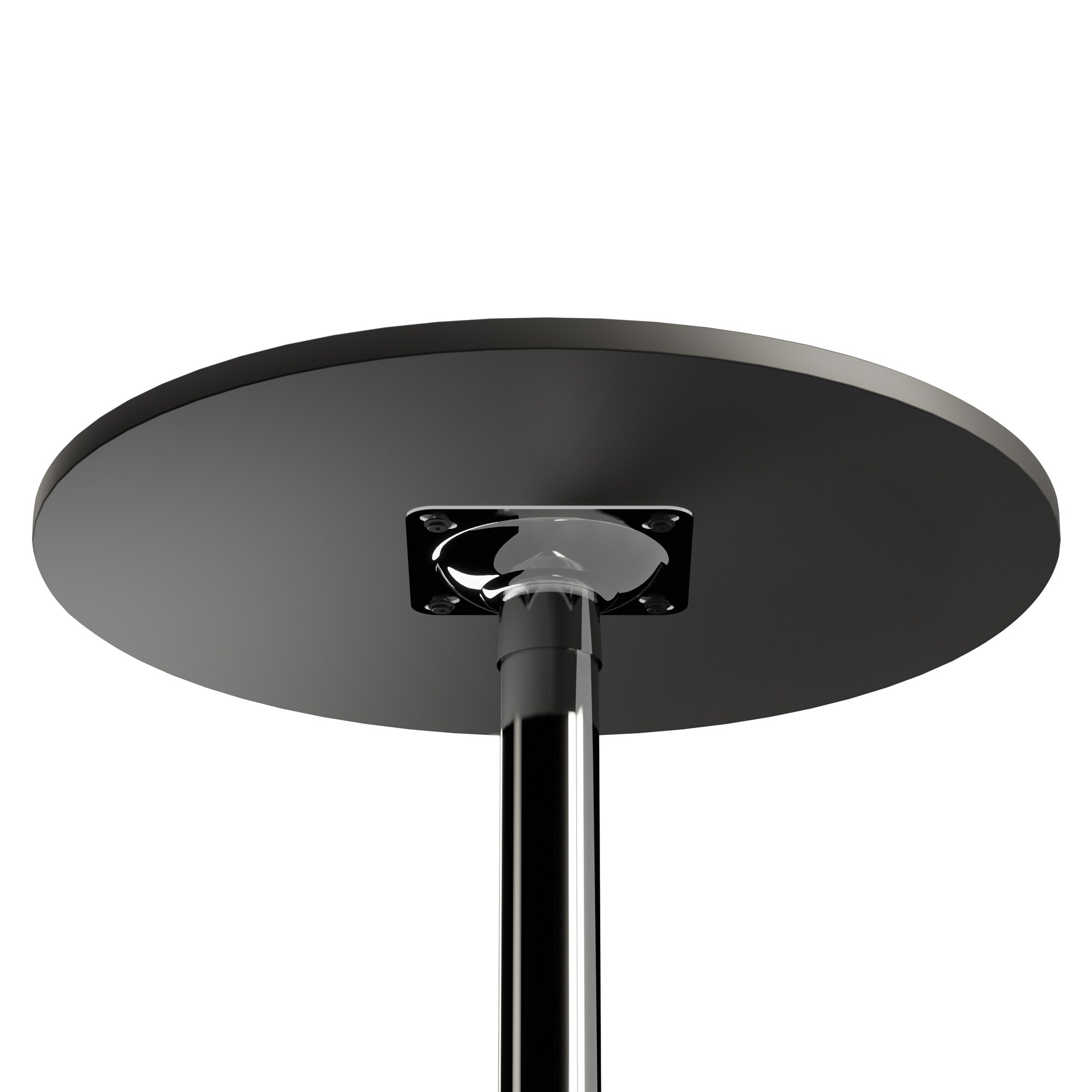 Black and Chrome Round Wood Pub Table
