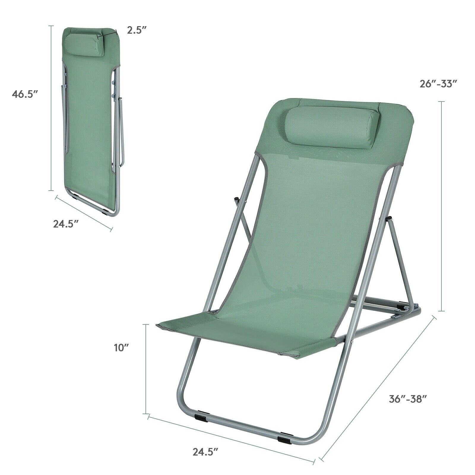 LIVIZA TDJ10013GN-2 Beach-Camping-Chairs - View #2