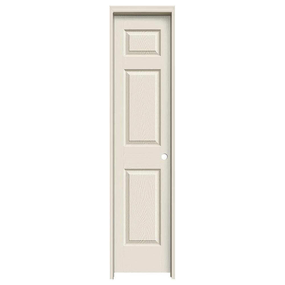 JELD-WEN JWPRO136500765 18-in x 80-in Primed Hollow core 6-panel Left hand Textured Primed Molded composite Flat Jamb Single Prehung Interior Door