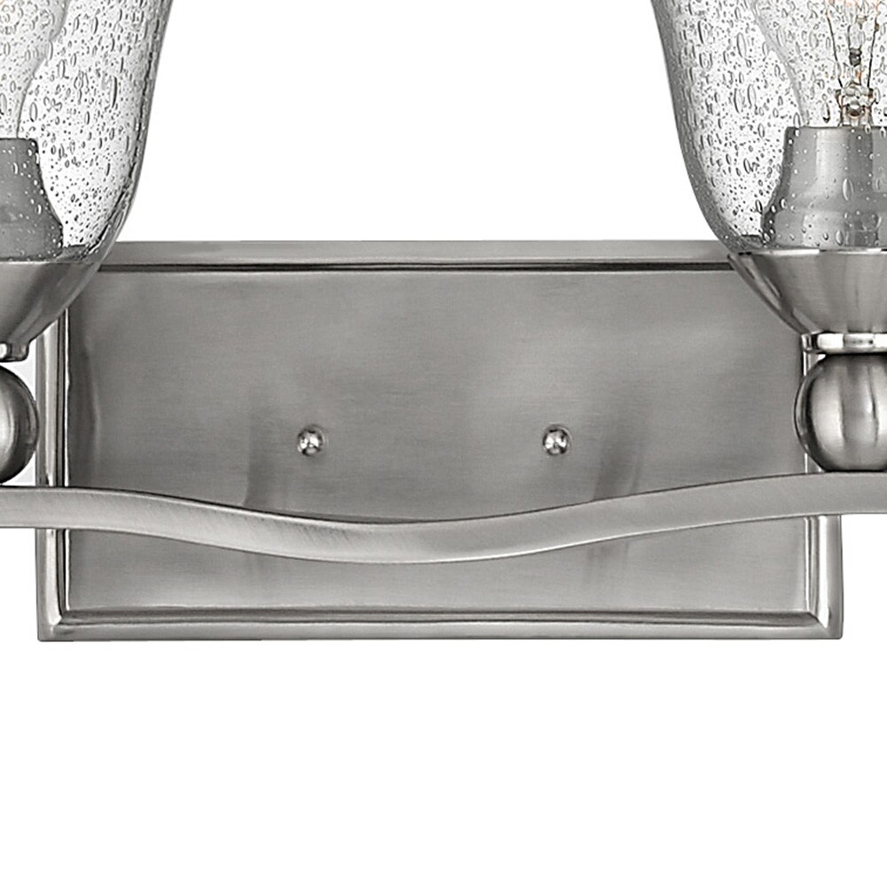 Bolla Brushed Nickel 4-Light Bath Bar with Clear Seedy Glass