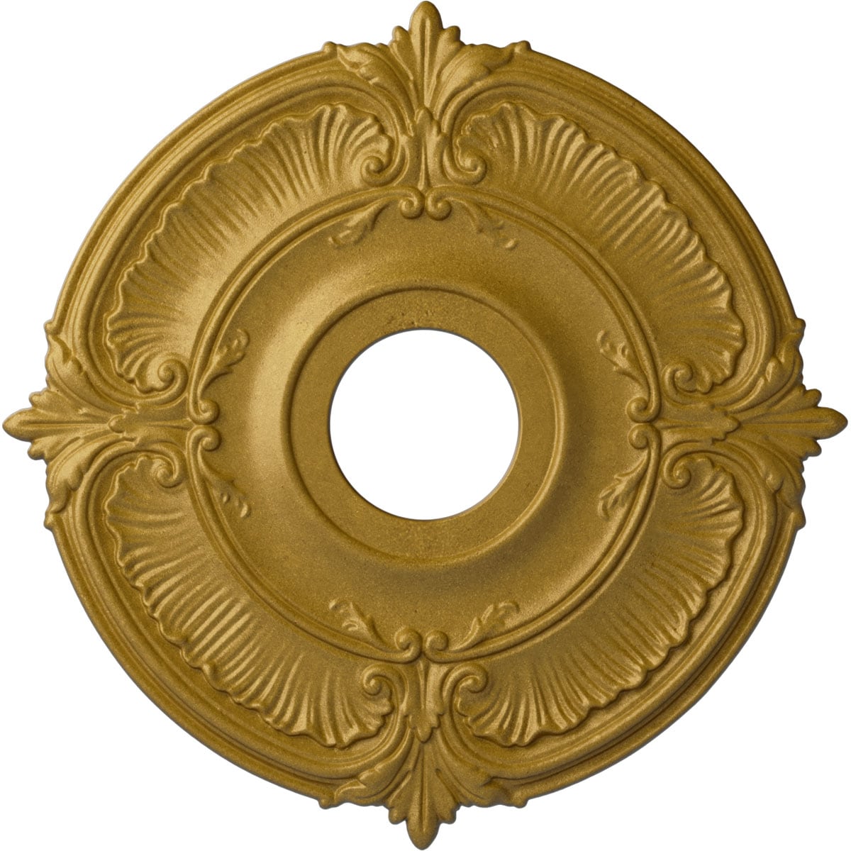 Ekena Millwork CM18ATPGS Attica 18-in W x 18-in L Painted Pharaohs Gold Polyurethane Whole Ceiling Medallion