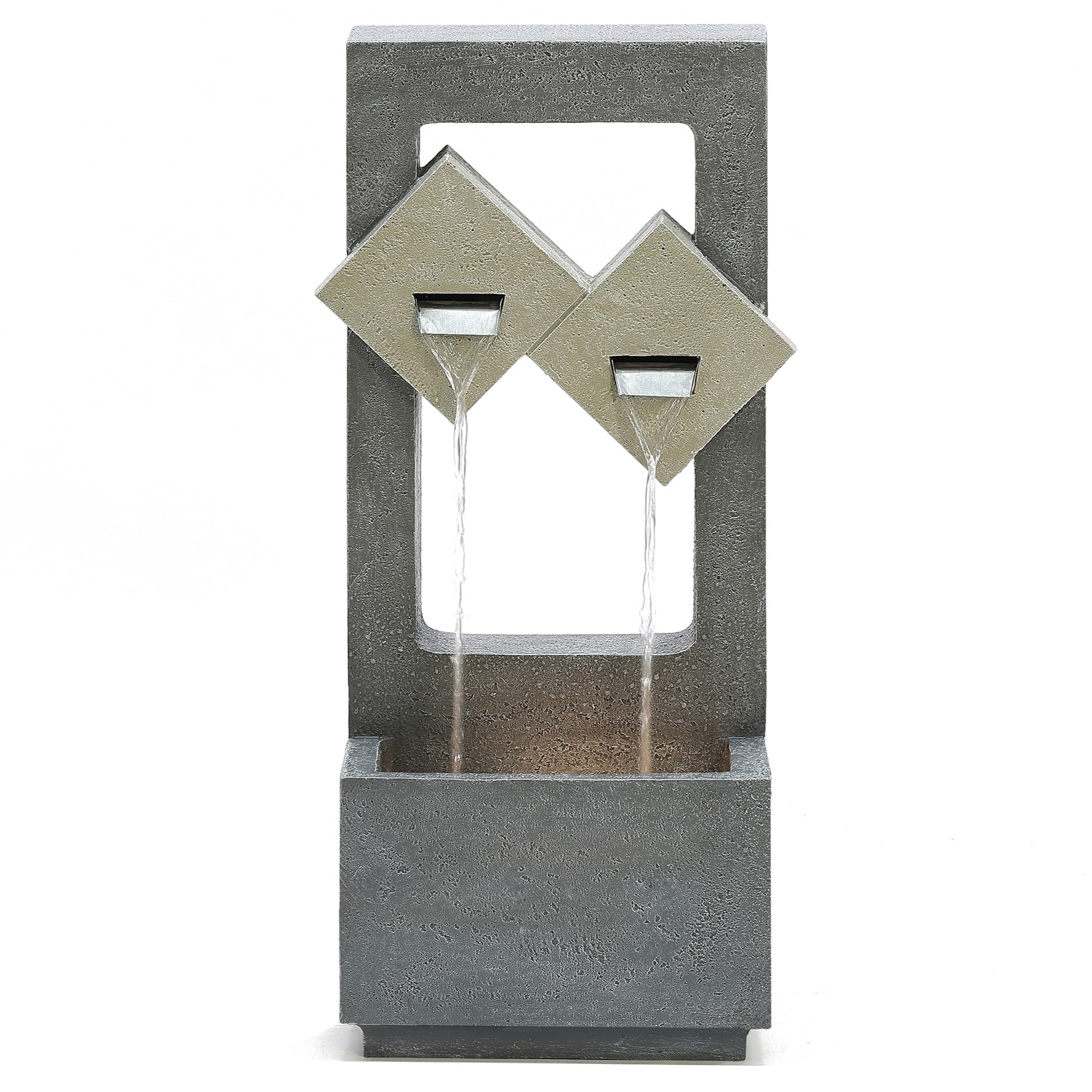 LuxenHome WHF1761 27.17-in H Resin Outdoor Fountain Statue Pump Included