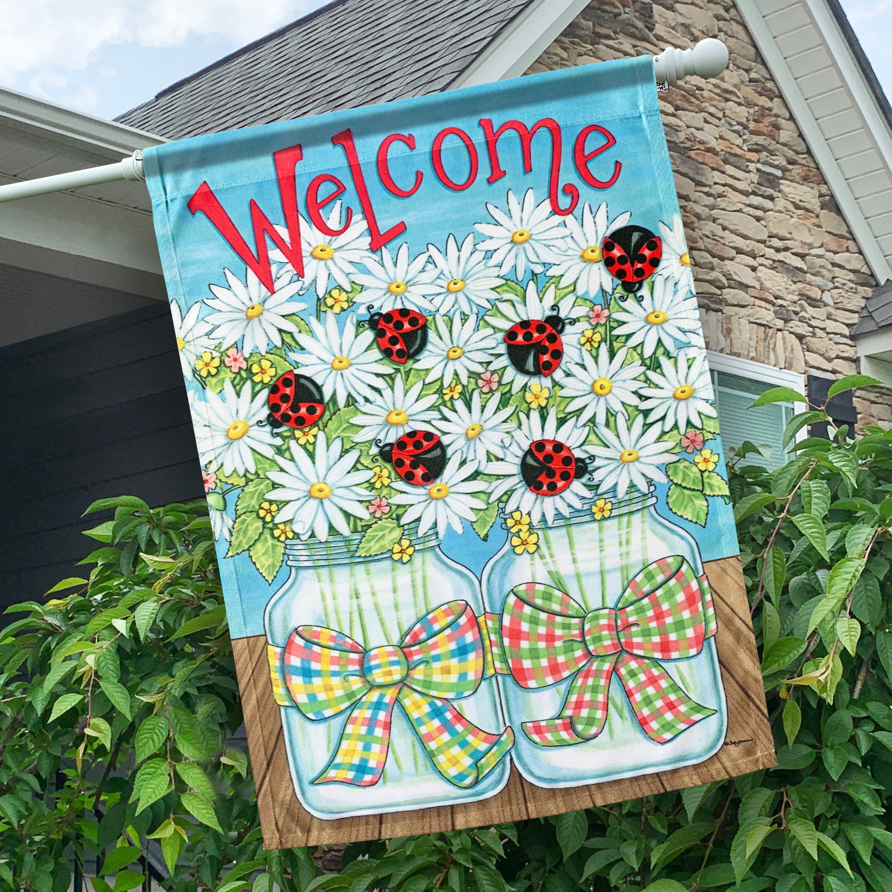 Rain or Shine 2.33-ft W x 3.33-ft H Spring House Flag at Lowes.com