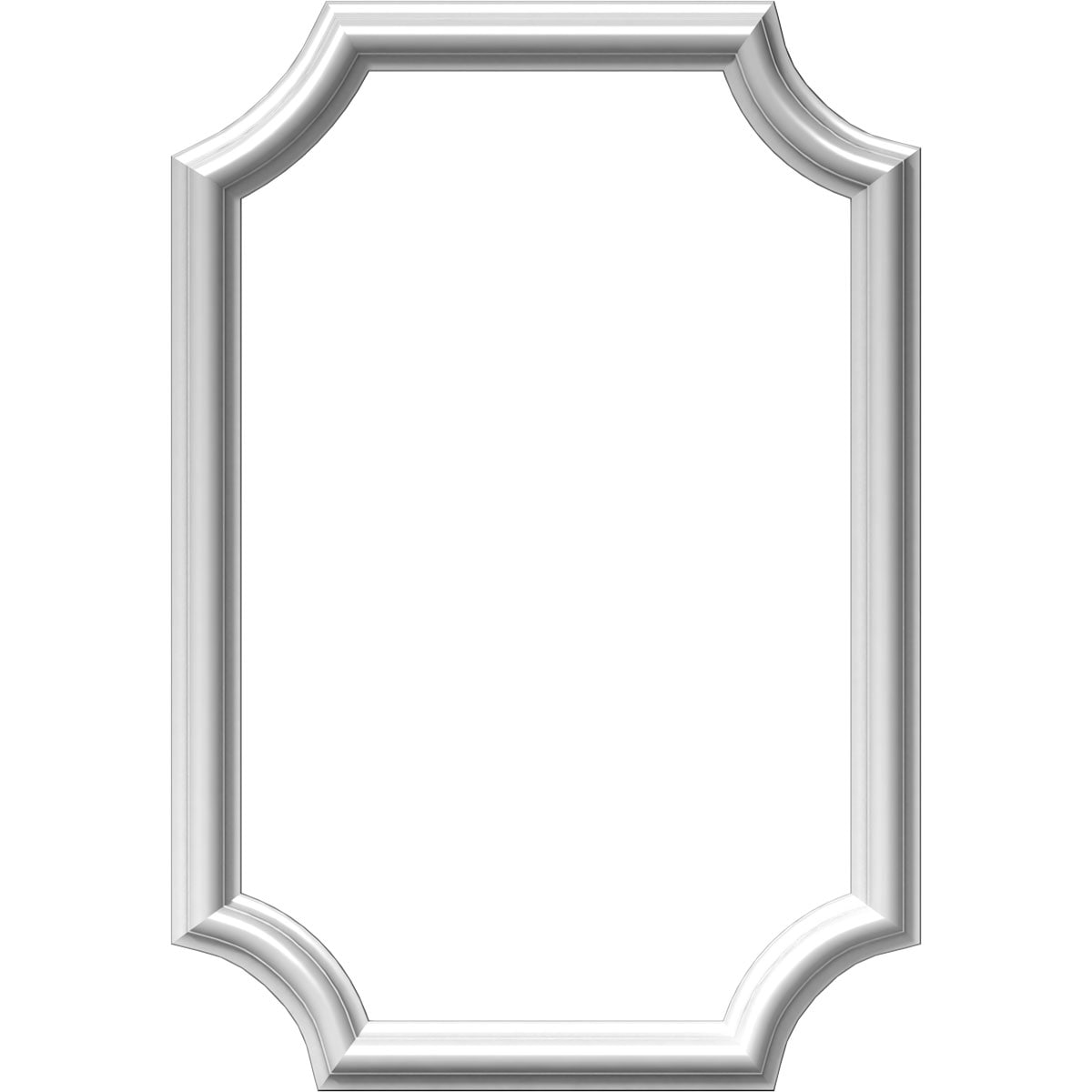 Ekena Millwork PNL16X24AS-02 Ashford Molded Scalloped Wainscot 16-in x 24-in Primed Urethane 496436 Preassembled Picture Frame Moulding