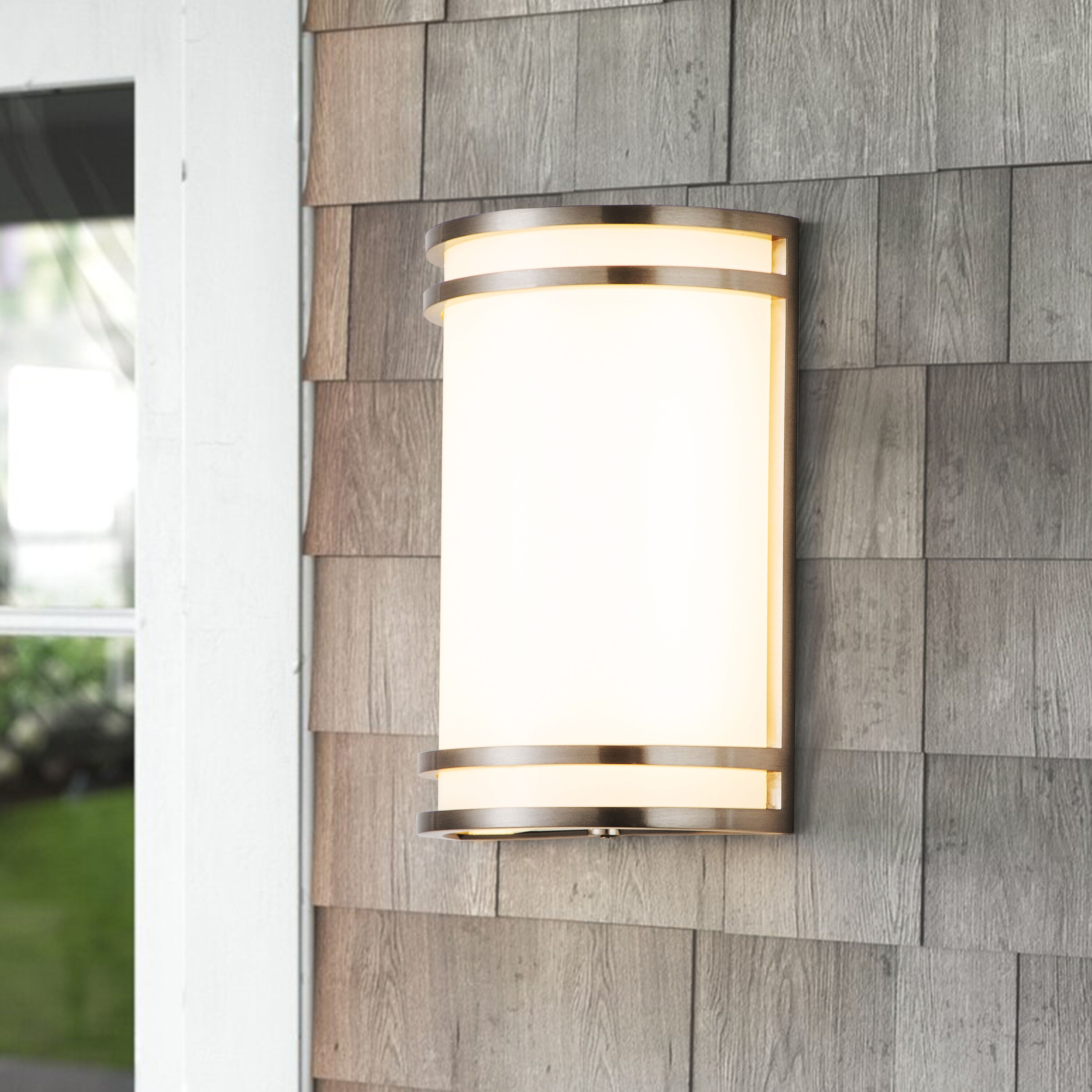 C Cattleya CA2191-W 7-in W 1 -Light Brushed Nickel Integrated LED Wall Sconce