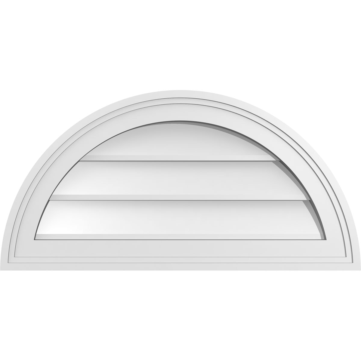 Ekena Millwork GVPHR24X1202SN 24-Inches x 12-Inches Off-white Half round PVC Gable Louver Vent