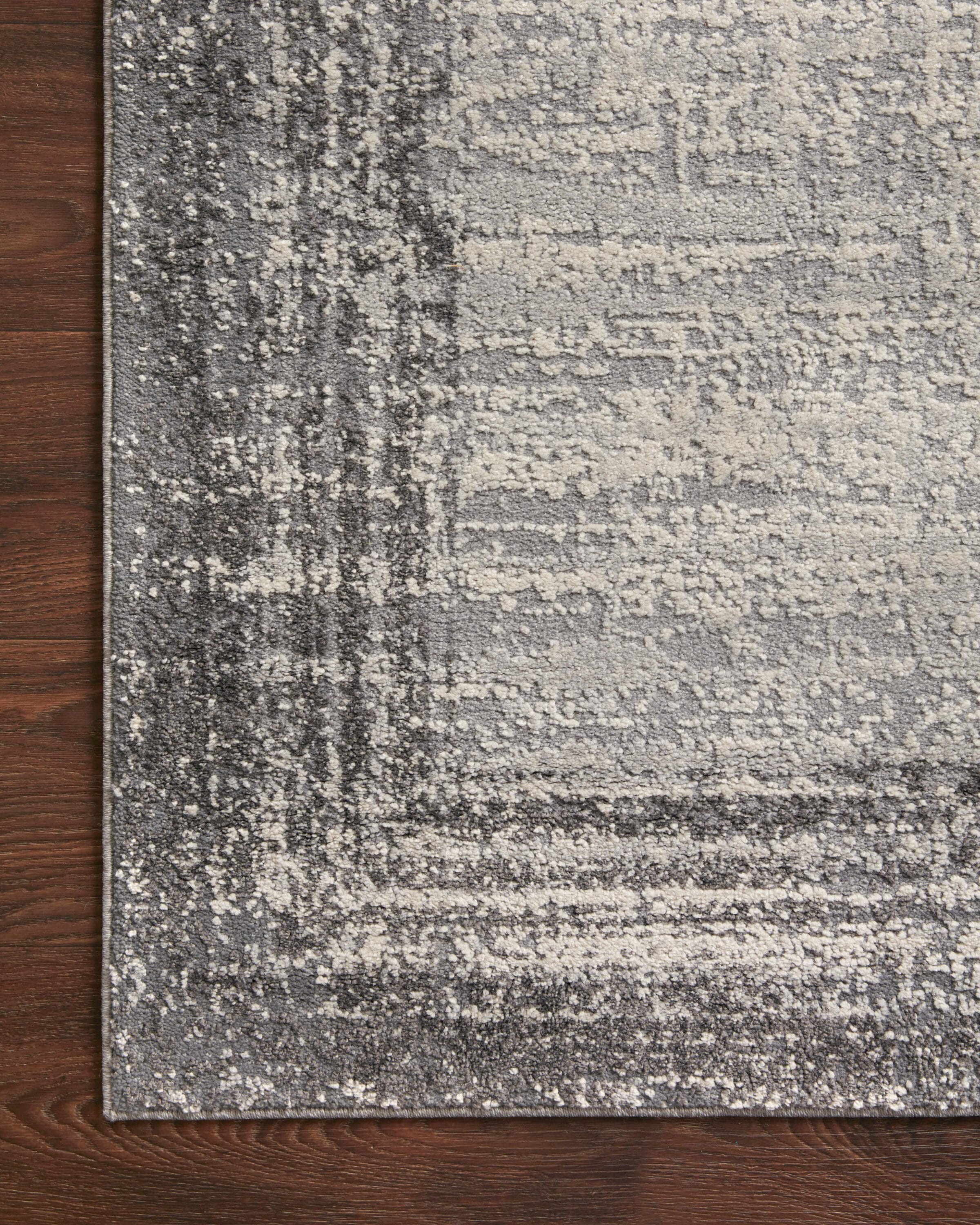 Austen Abstract Pebble & Charcoal Stain-Resistant Area Rug 6'7" x 9'2"