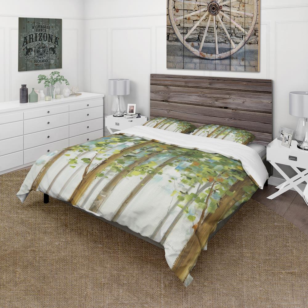 Designart BED30945-Q 3-Piece Green Queen Duvet Cover Set