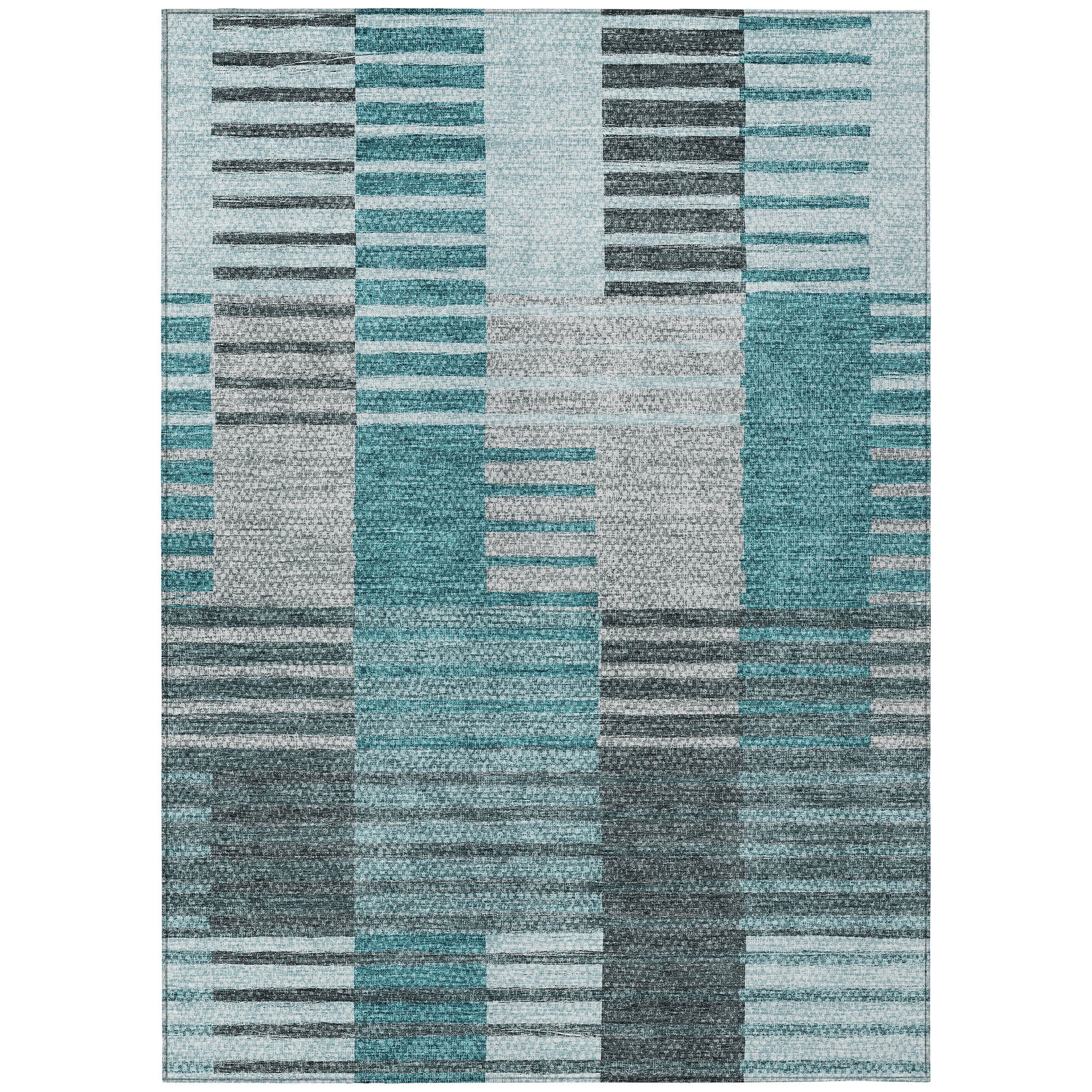 Addison Rugs ACN687TE10X14 Chantille ACN687TE 10 x 14 (ft) Polyester Teal Rectangular Indoor/Outdoor Geometric Machine washable Area rug