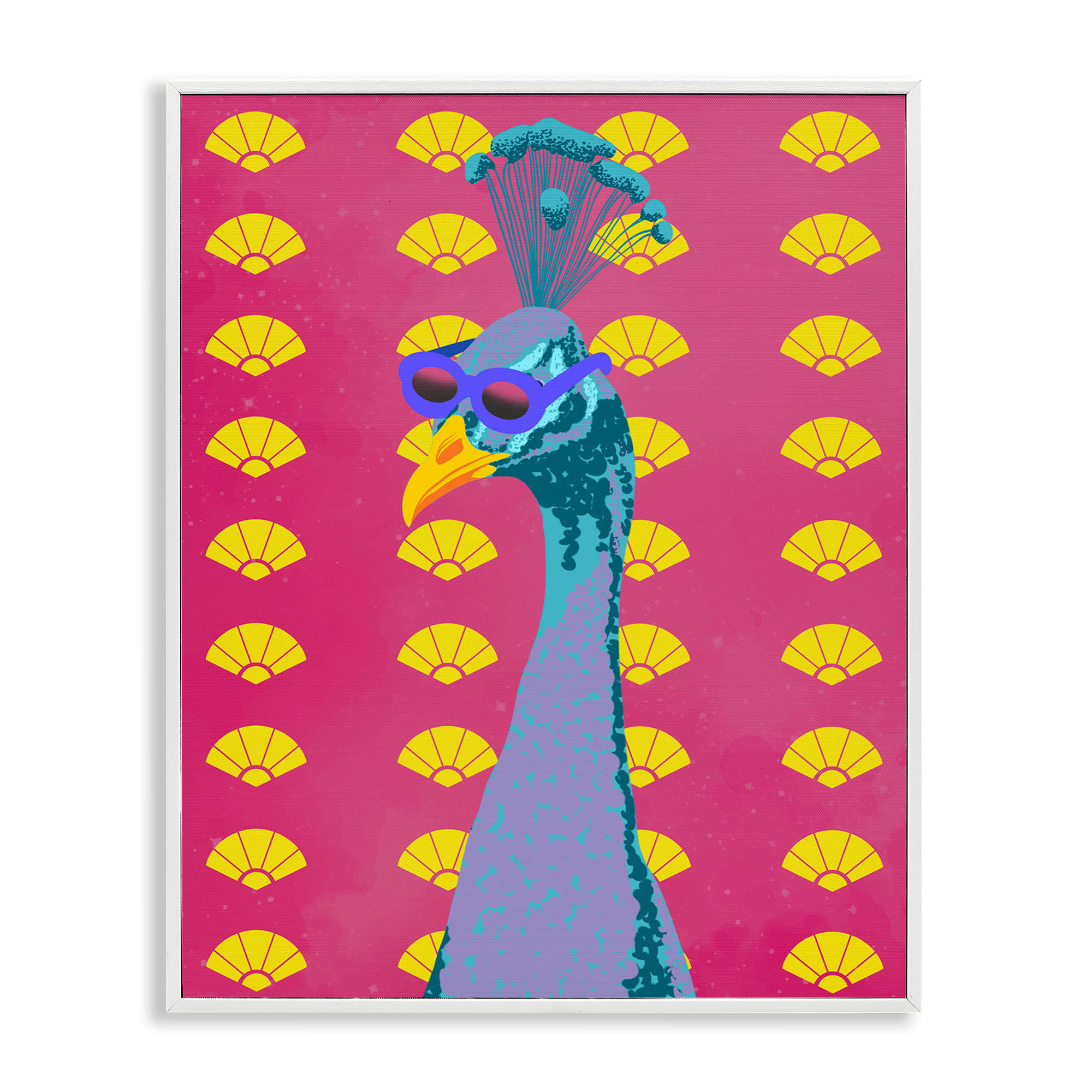 Stupell Industries BS-073-WFR-11X14 Vibrant Mod Peacock White Framed Giclee Art By Marcus Prime 11 x 14