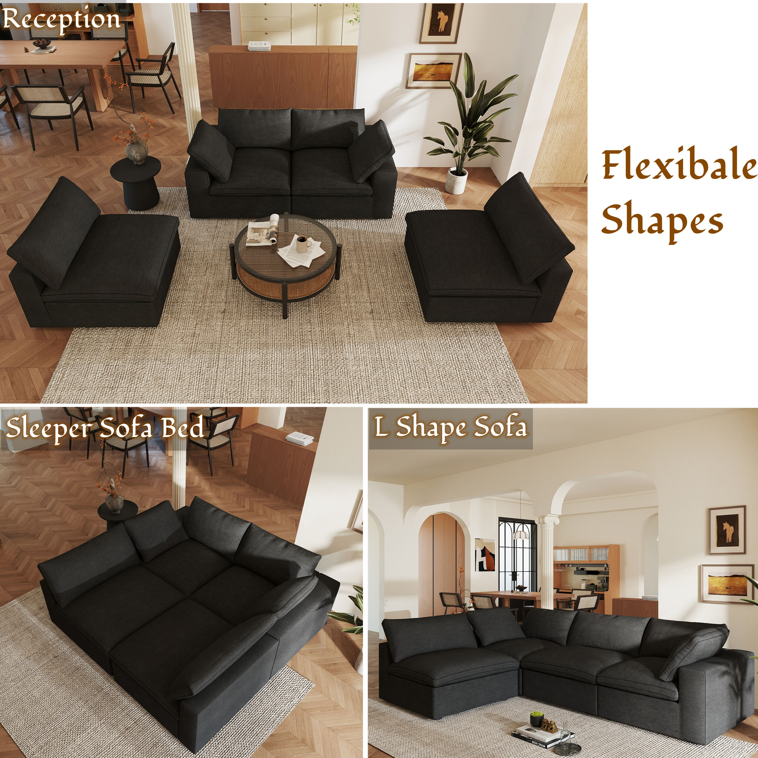 BuotiqHom DH-S4-121BK Sofas-Loveseats - View #2