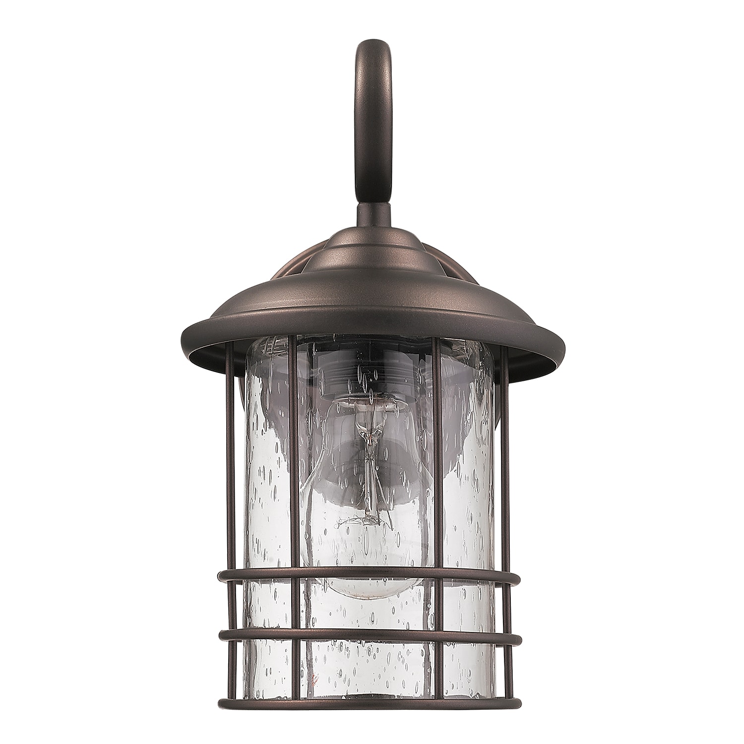 Oil Rubbed Bronze Dimmable Outdoor Lantern Set with Bubble Glass