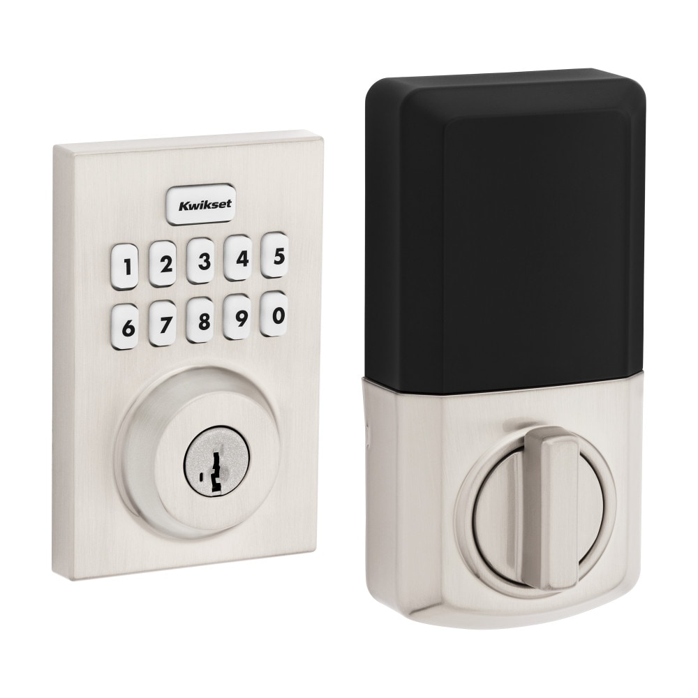 Kwikset Powerbolt 250 Contemporary Satin Nickel Keypad Electronic Deadbolt Lock ft. SmartKey Security