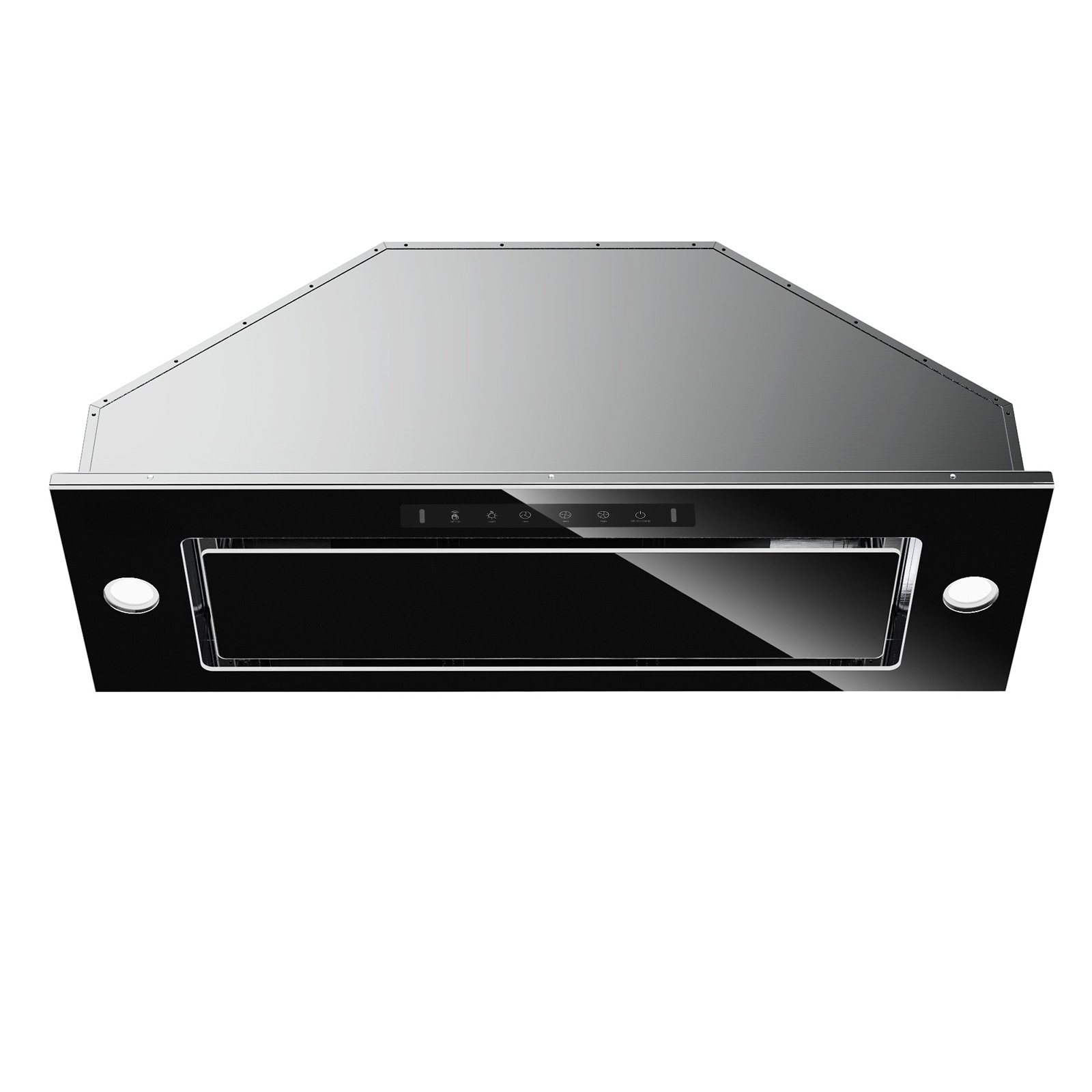 VIKIO VKLB0136B 36 inch Convertible 900-CFM Recirculating Black and stainless steel Insert Under Cabinet Range Hood with Charcoal Filter