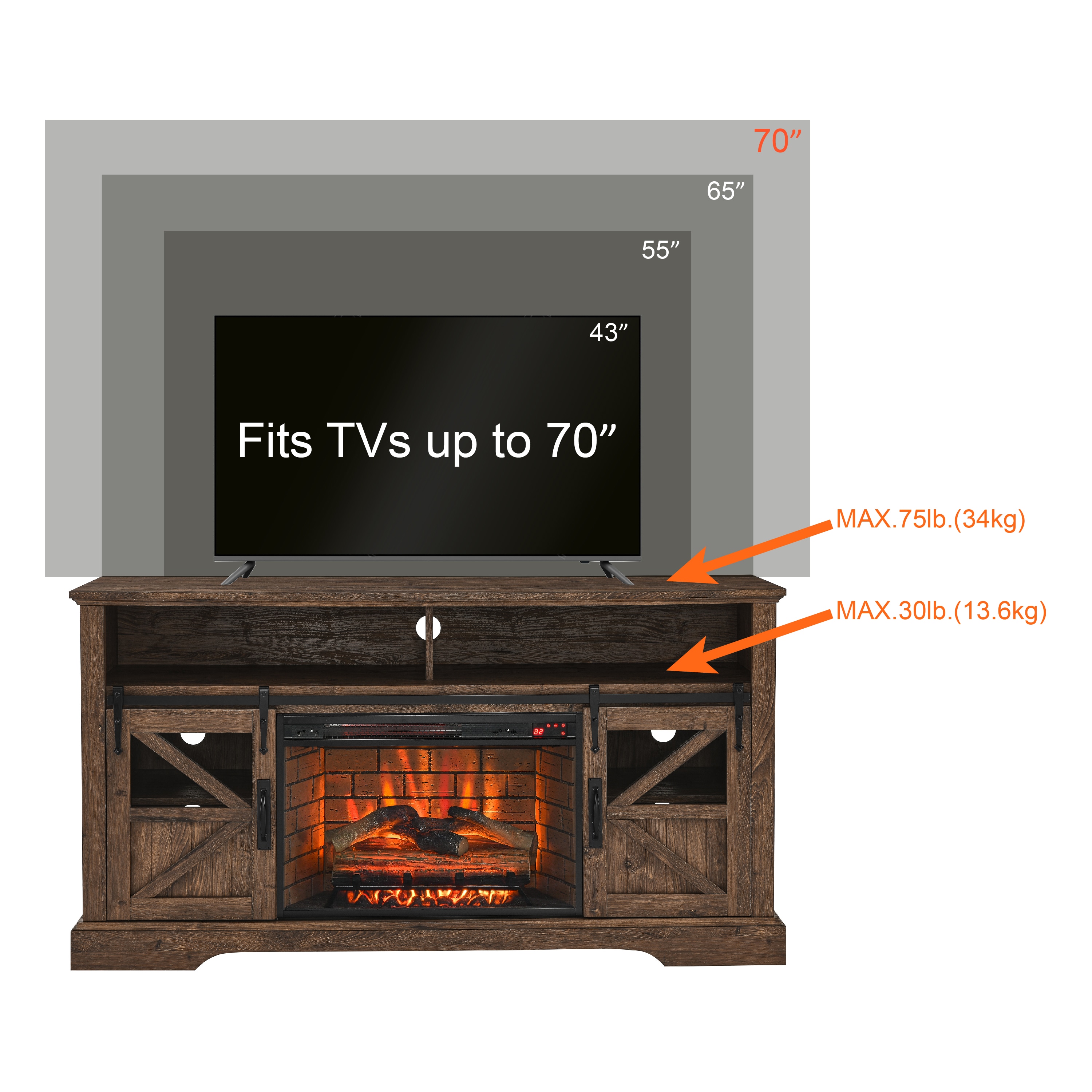 Kahomvis CEM-QP1092-005 Electric-Fireplaces - View #7