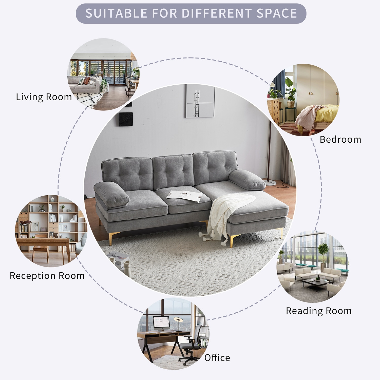 SINOFURN SYA010297GN Sofas-Loveseats - View #8