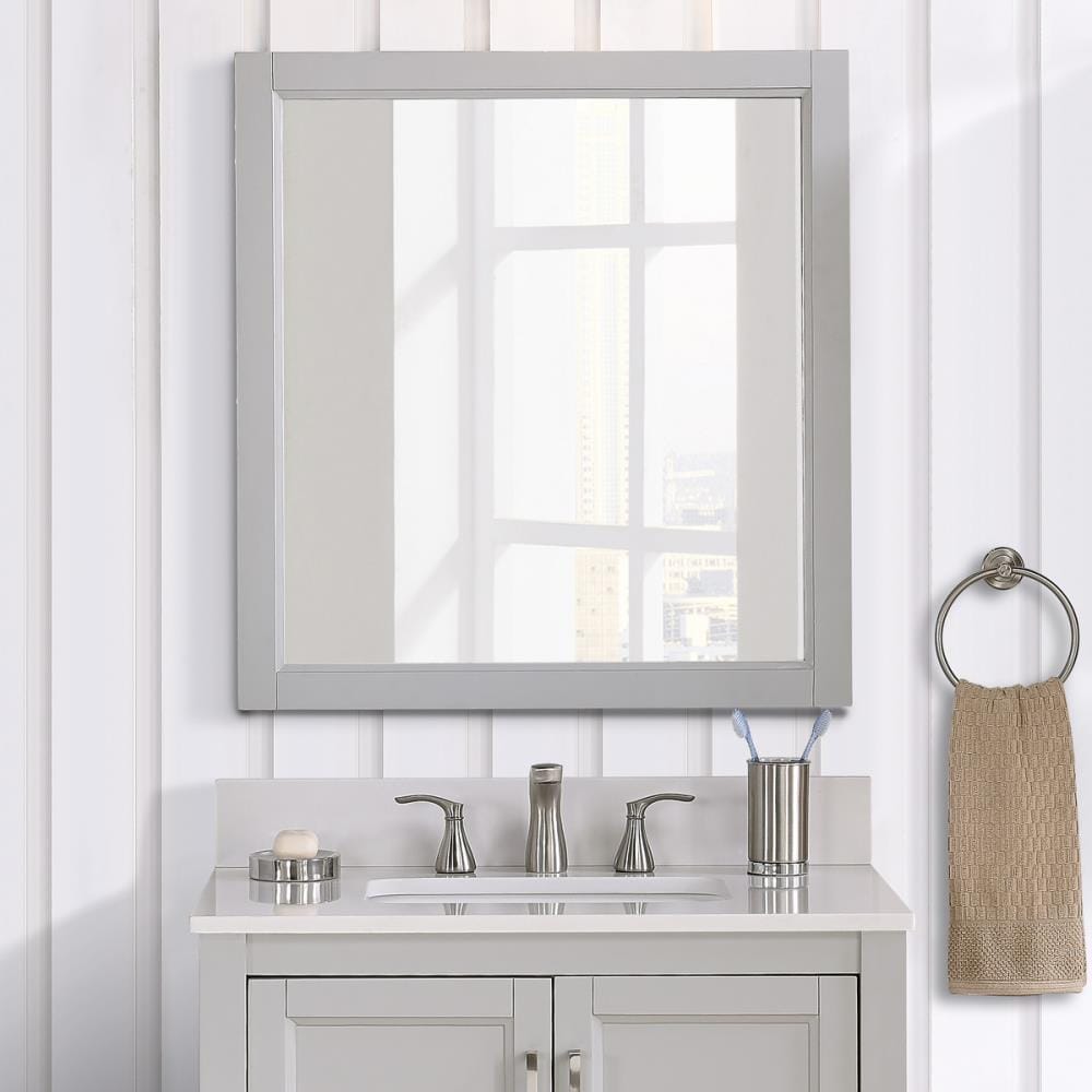 Durham 28-in x 30-in Bathroom Vanity Mirror (Light Gray) 1328MR-28-242 ...