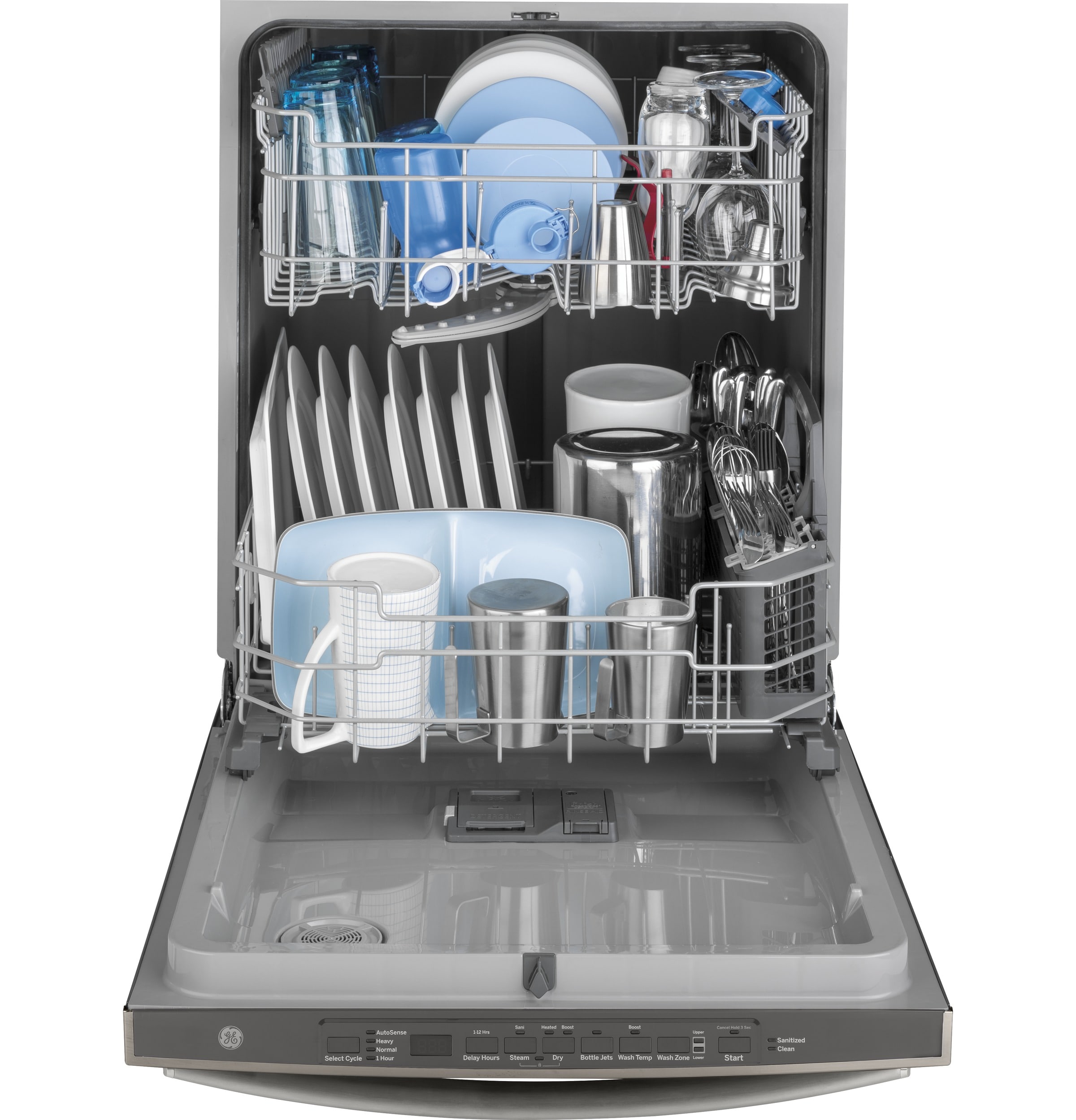 GE Dry Boost Top Control 24-in Built-In Dishwasher With Third Rack