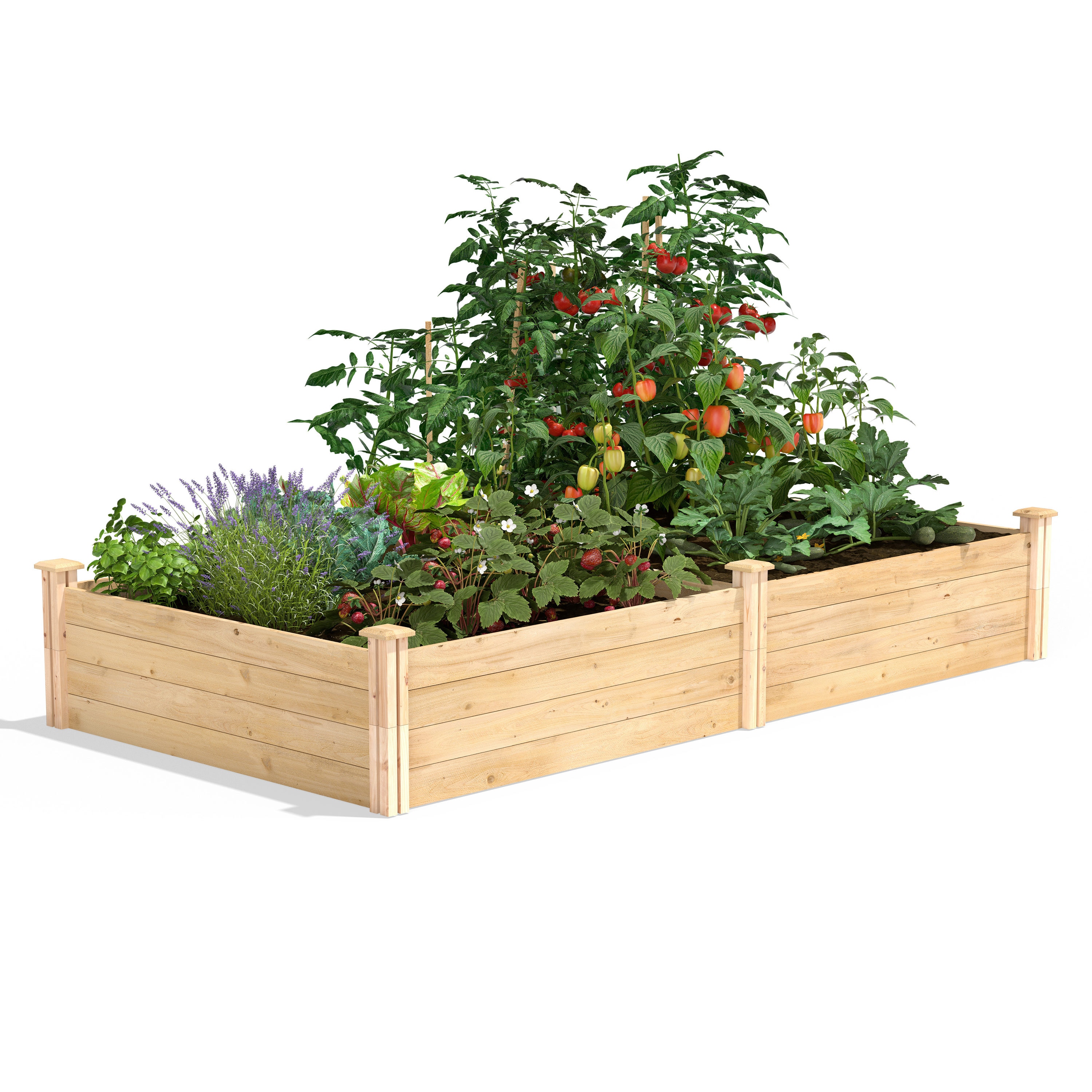 Greenes Fence 48-in W x 96-in L x 14-in H Natural Cedar Raised Garden ...