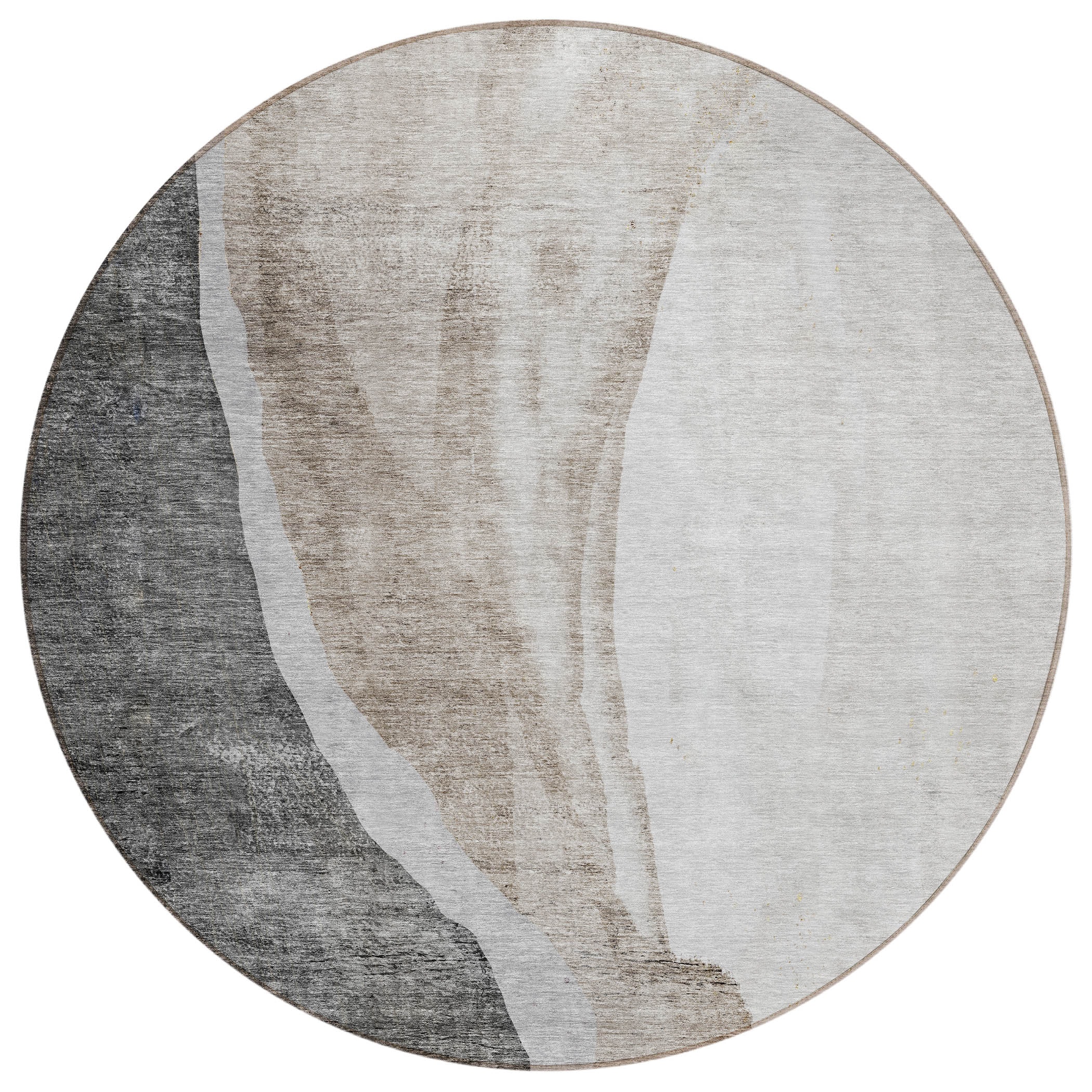 Addison Rugs ACN667CC8RO Chantille ACN667CC 8 x 8 (ft) Polyester Gray Round Indoor/Outdoor Geometric Machine washable Area rug