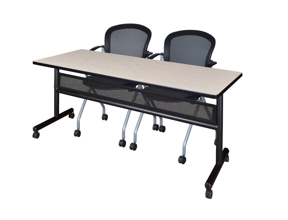 Regency MKFTM7224PL23BK Training Off-white 4-Person Training Table (72-in W x 29-in H)