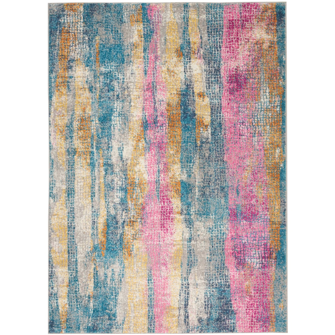 HomeRoots 4000385395 5 x 7 (ft) Loomed Polypropylene Grey Multicolor Rectangular Indoor Abstract Area rug