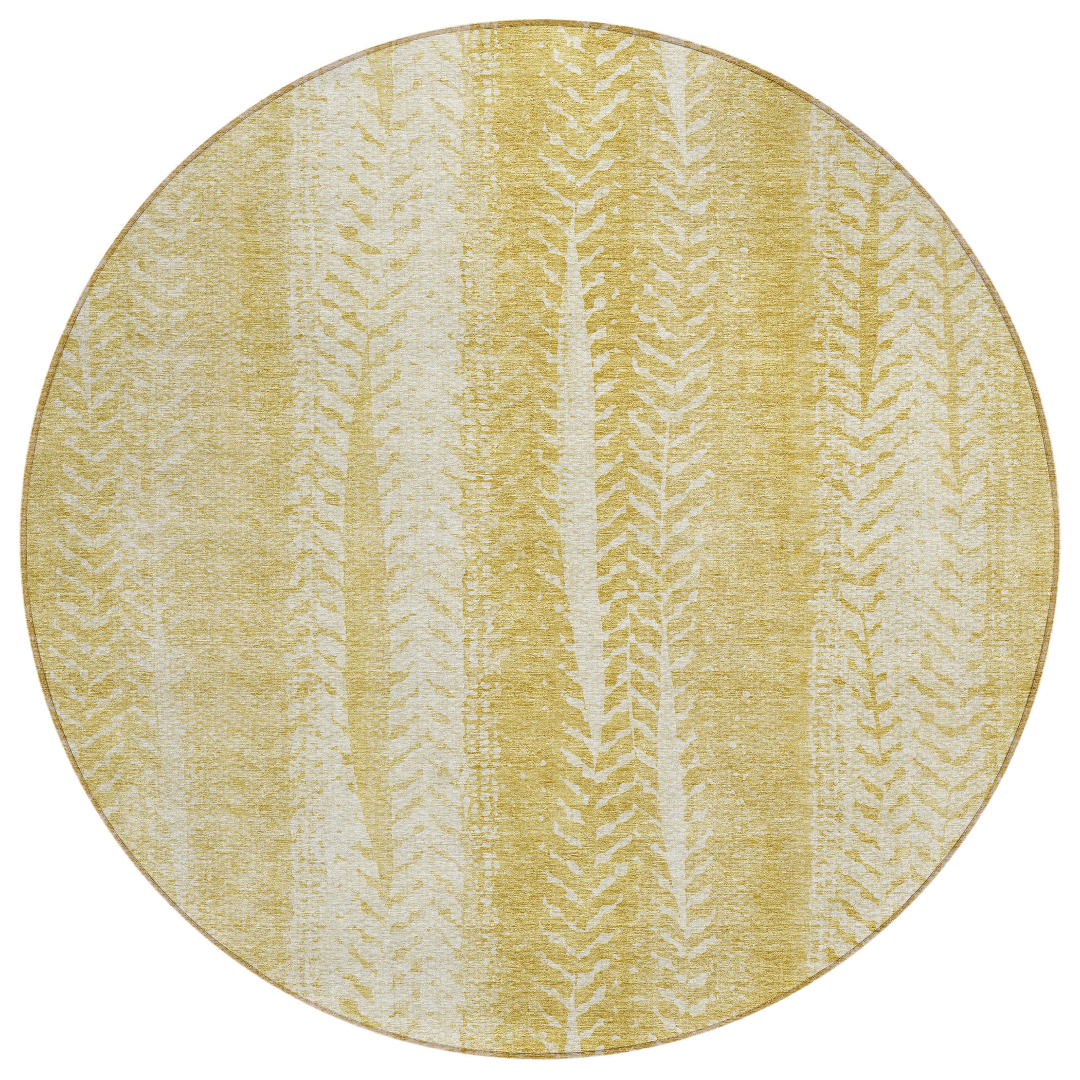Addison Rugs ACN694GO8RO Chantille ACN694GO 8 x 8 (ft) Polyester Gold Round Indoor/Outdoor Geometric Machine washable Area rug
