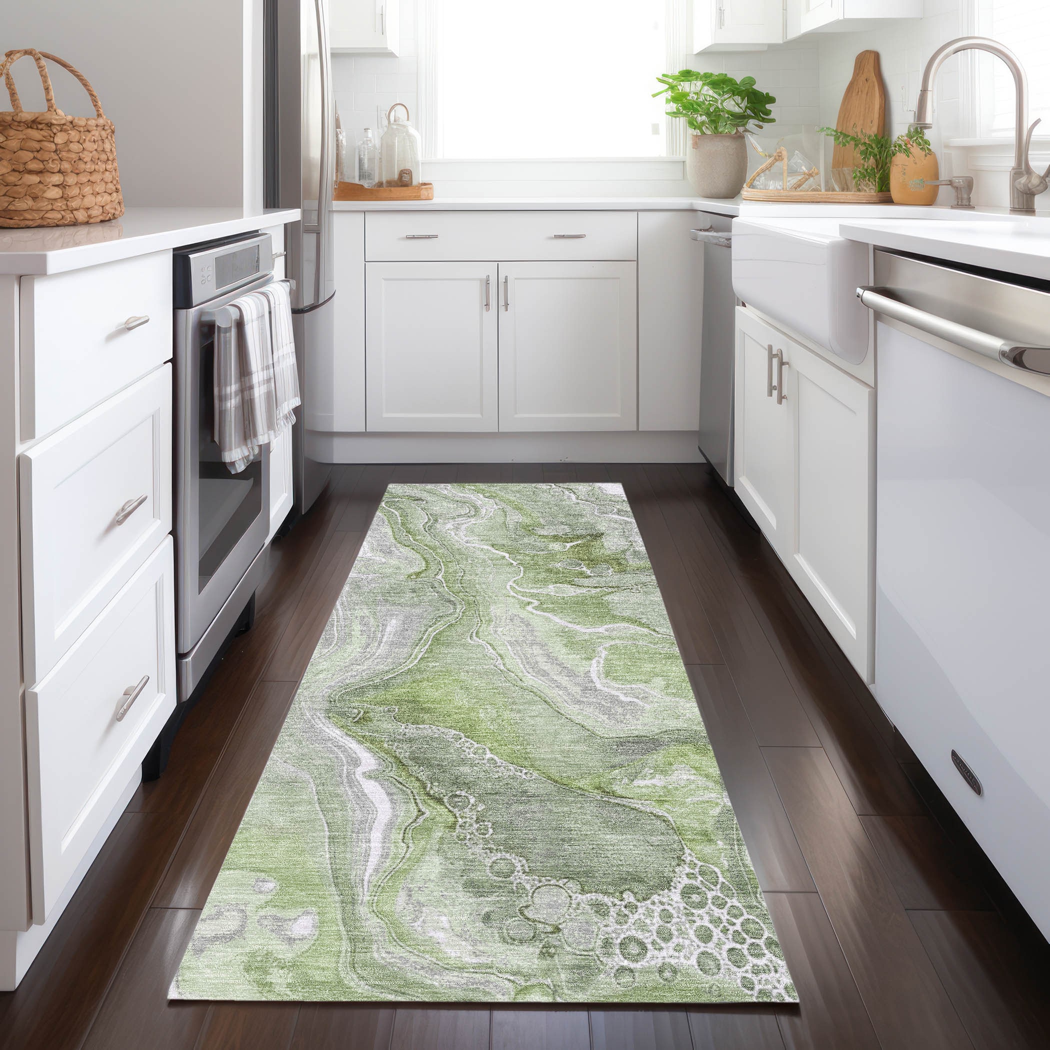 Addison Rugs ACN1681AL2X8 Chantille ACN1681AL 2 x 7 (ft) Loomed Aloe Rectangular Indoor/Outdoor Machine washable Pet Friendly Area rug