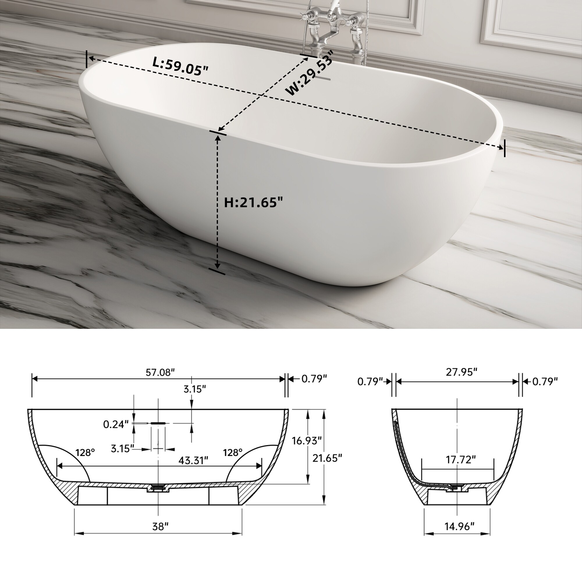 LOVMOR SF-W-T3785P353960 bathtubs - View #5