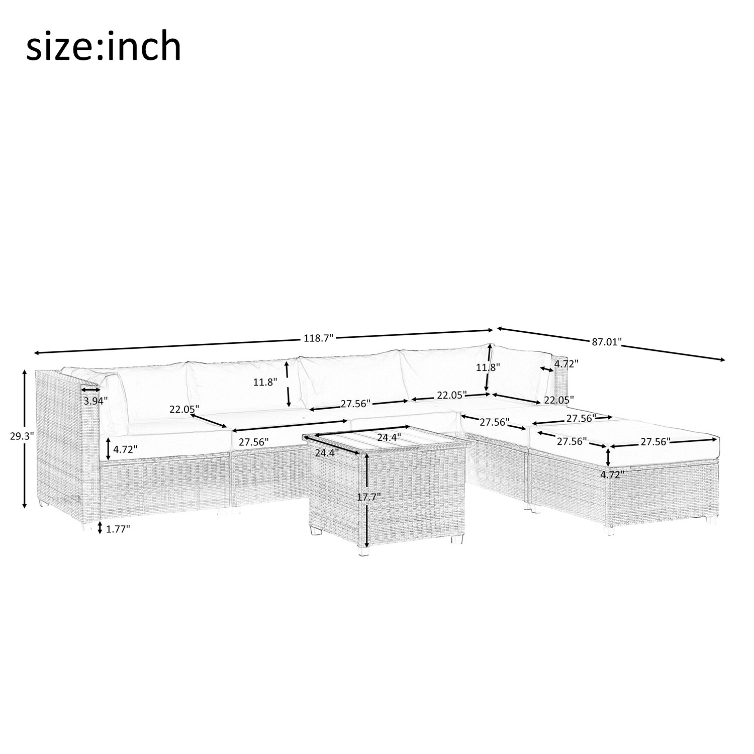 SINOFURN SYA020119BG Patio-Conversation-Sets - View #8
