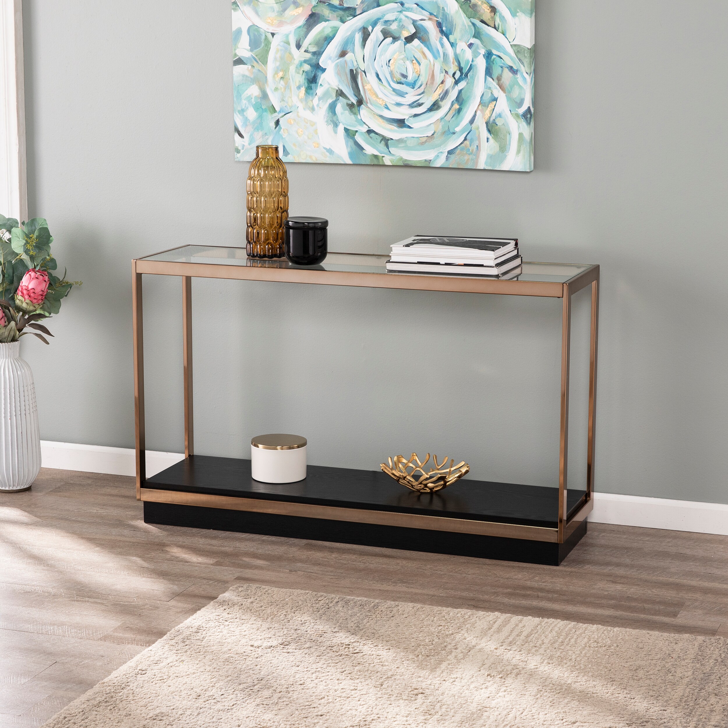 Safavieh CK1005403 Lexina Glass-Top Console Table