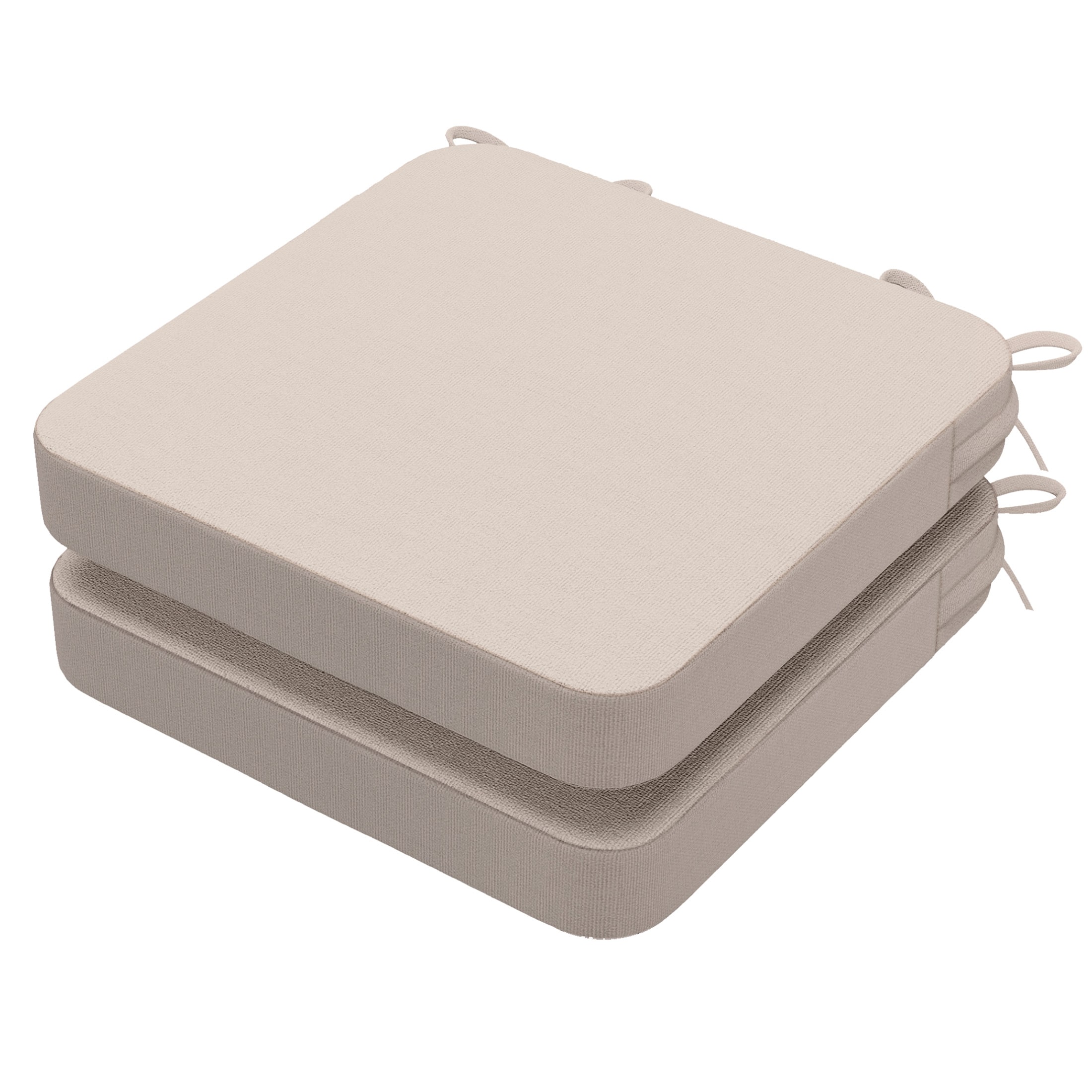 AAAAAcessories LS-DCCLS-MI-2P Beige Solid Chair Cushion
