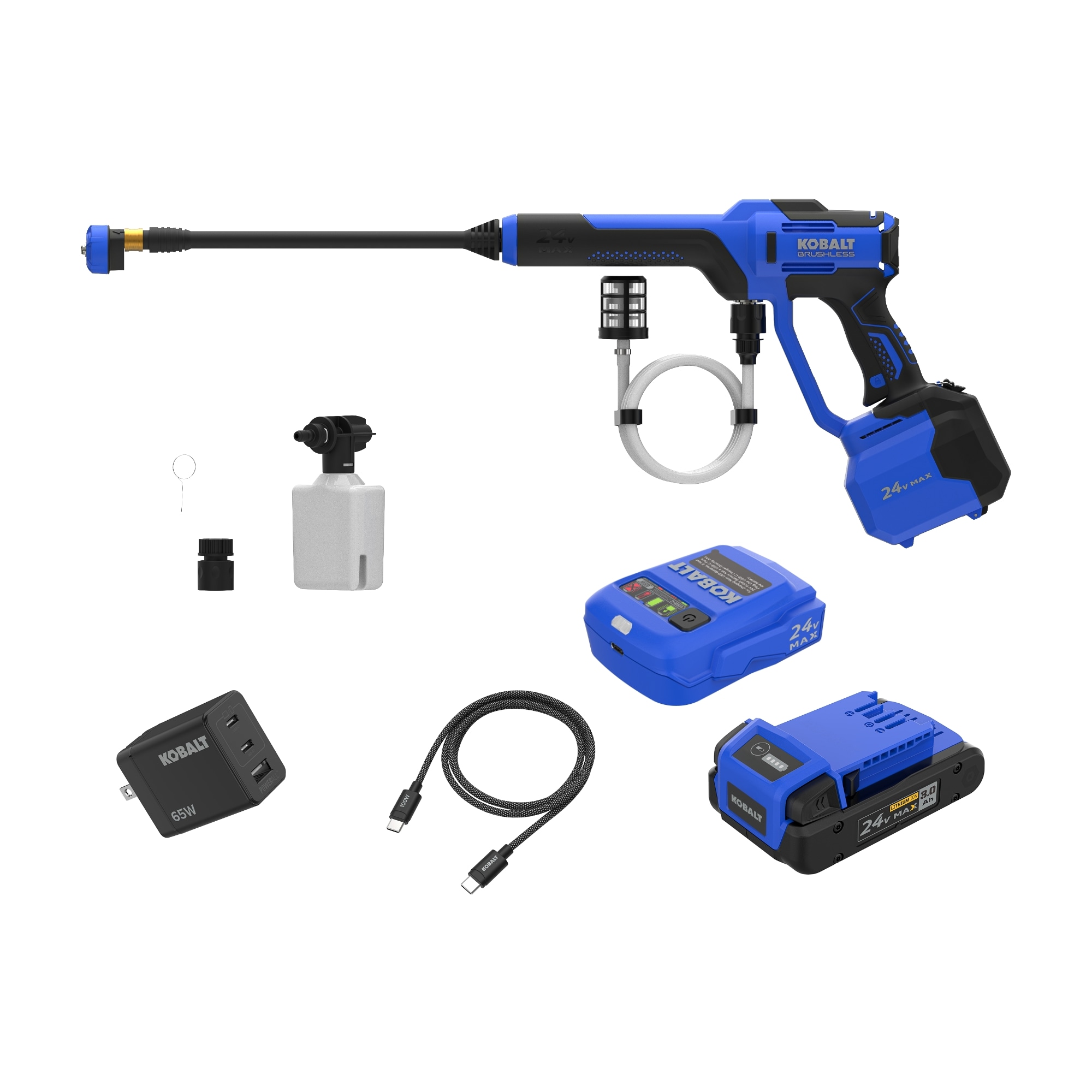 Kobalt 700-PSI 0.8-GPM Cold Water Battery Outdoor power cleaner with 1 Spray Tips 3 Ah (Battery Included) (Charger Included)
