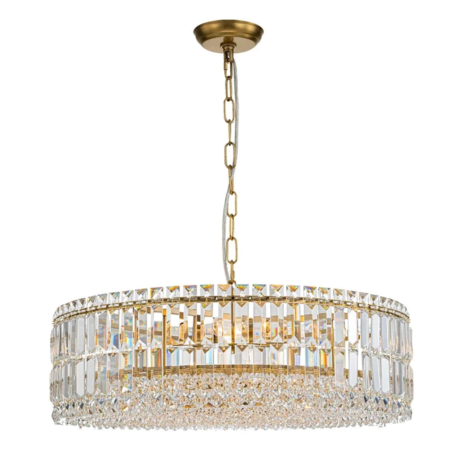 LLHZSY 12 -Light Gold Crystal Metal Chandelier